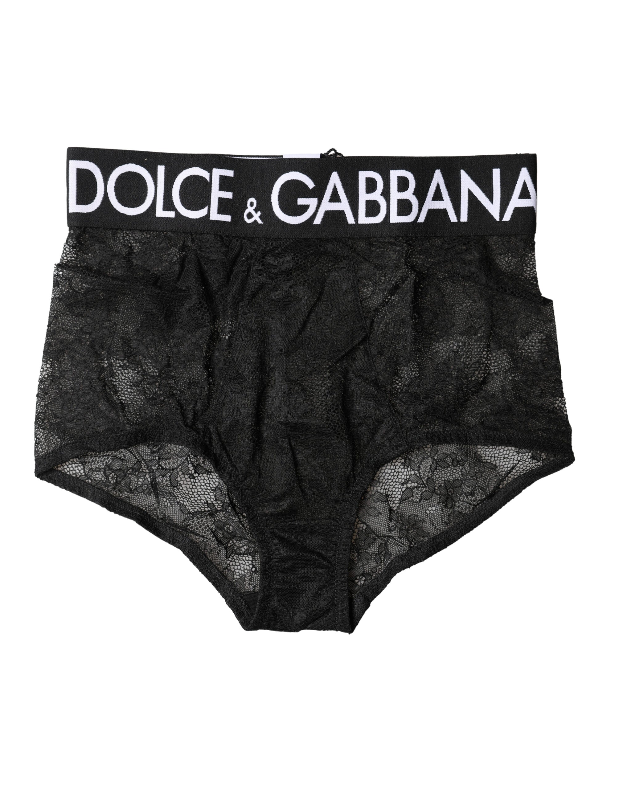 Dolce & Gabbana Black Logo Girdle High Waist Panty Underwear Dolce & Gabbana