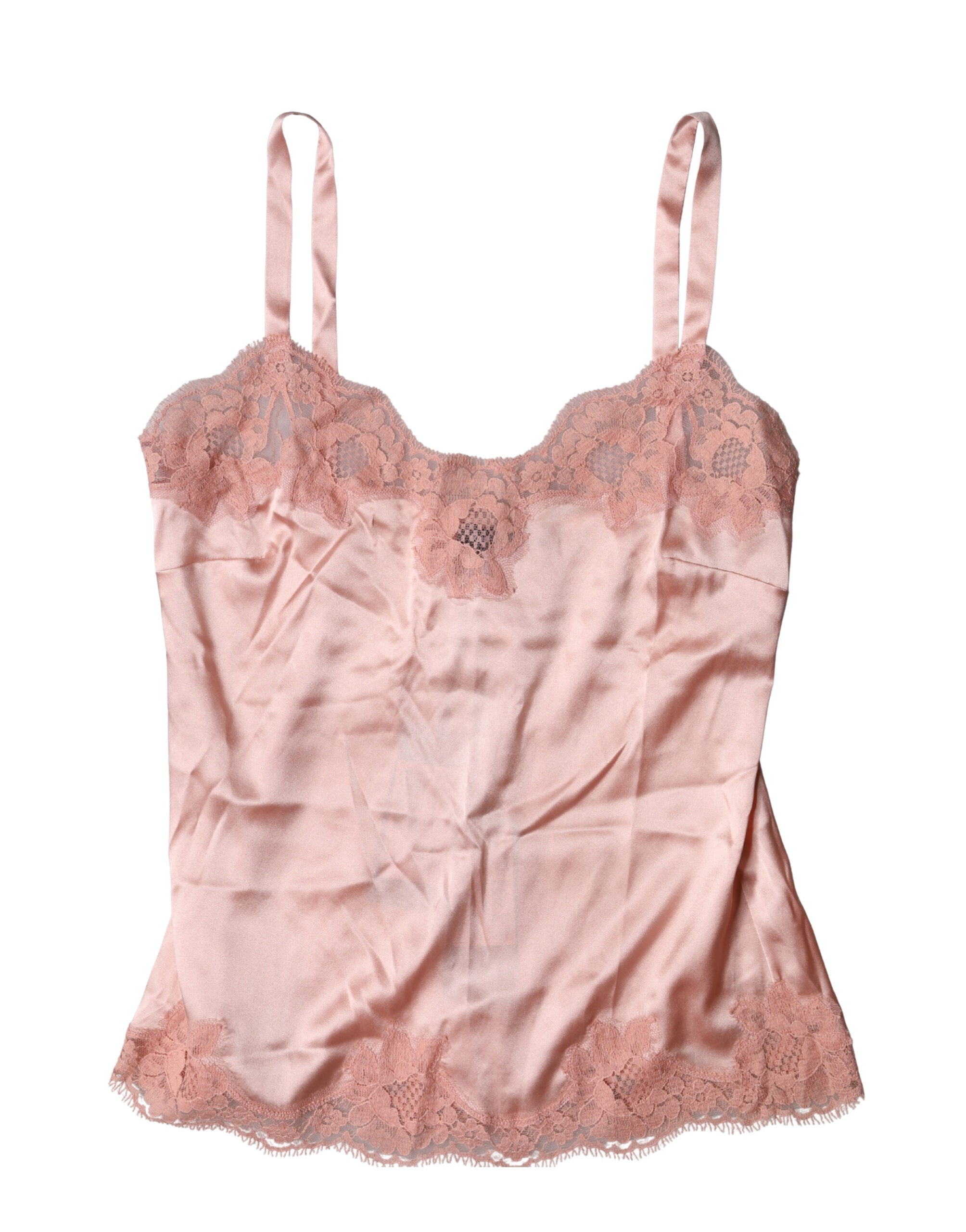 Dolce & Gabbana Light Pink Floral Lace Lingerie Top Underwear Dolce & Gabbana