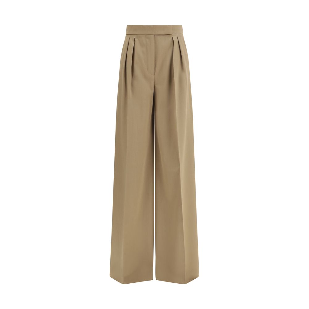 Max Mara Beige Fleece Wool Casual Pants Max Mara