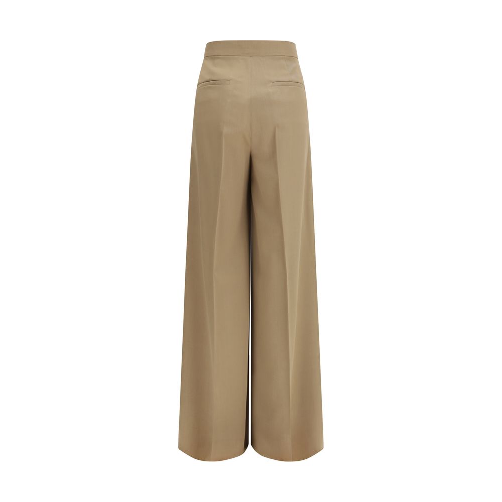 Max Mara Beige Fleece Wool Casual Pants Max Mara