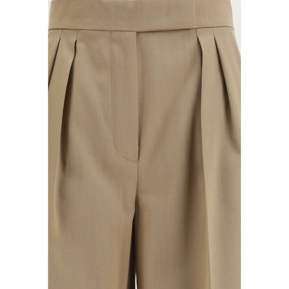 Max Mara Beige Fleece Wool Casual Pants Max Mara