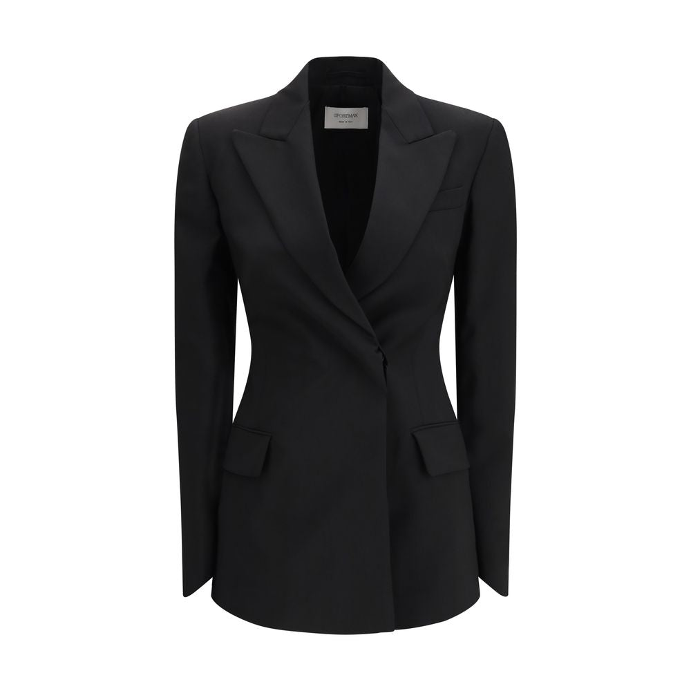 Max Mara Black Fleece Wool Blazer Max Mara