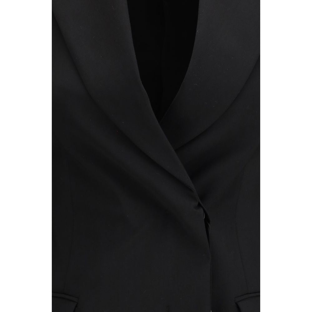 Max Mara Black Fleece Wool Blazer Max Mara
