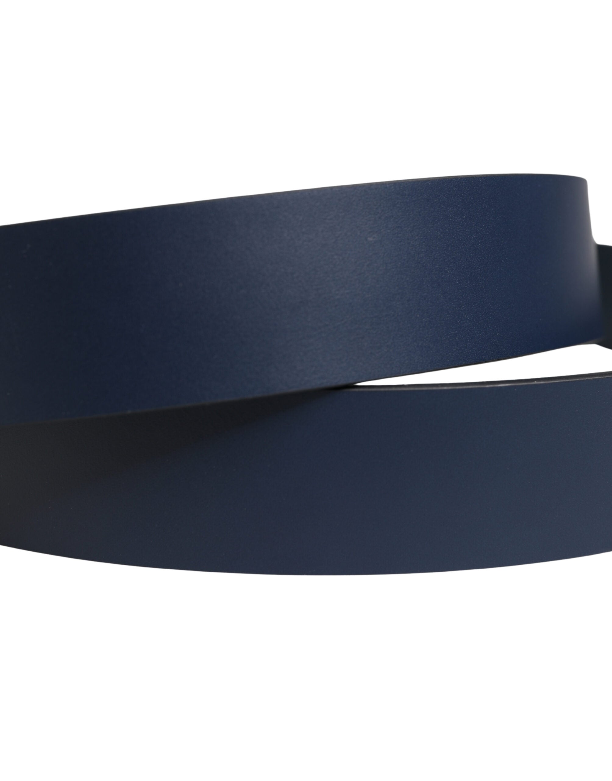 Dolce & Gabbana Blue Leather Logo Metal Buckle Men Belt Dolce & Gabbana