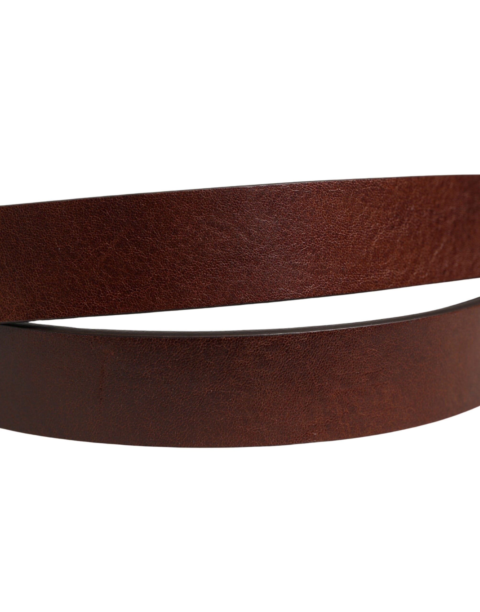Dolce & Gabbana Brown Leather Logo Metal Buckle Men Belt Dolce & Gabbana