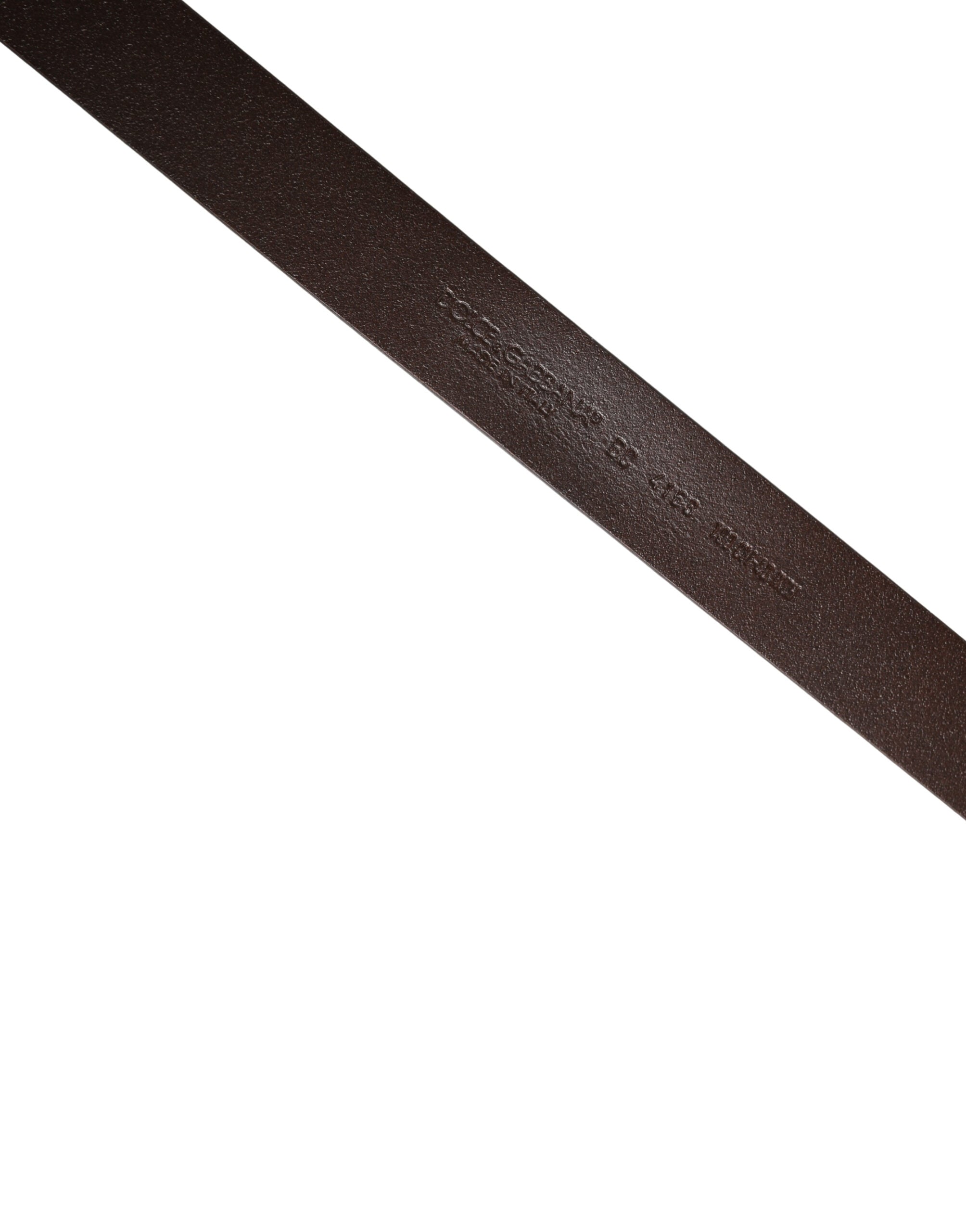 Dolce & Gabbana Brown Leather Logo Metal Buckle Men Belt Dolce & Gabbana