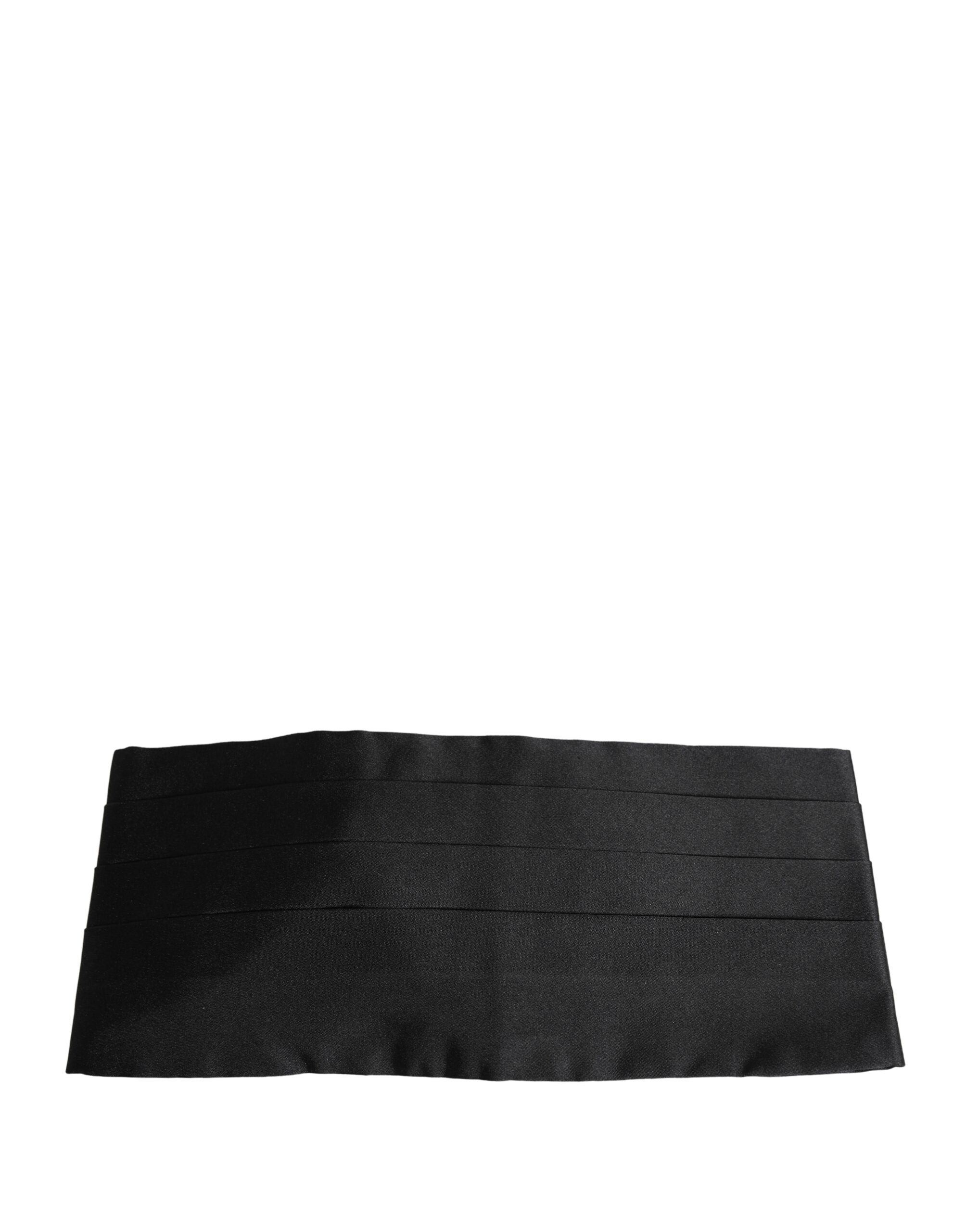Dolce & Gabbana Black 100% Silk Wide Belt Waist Cummerbund Dolce & Gabbana
