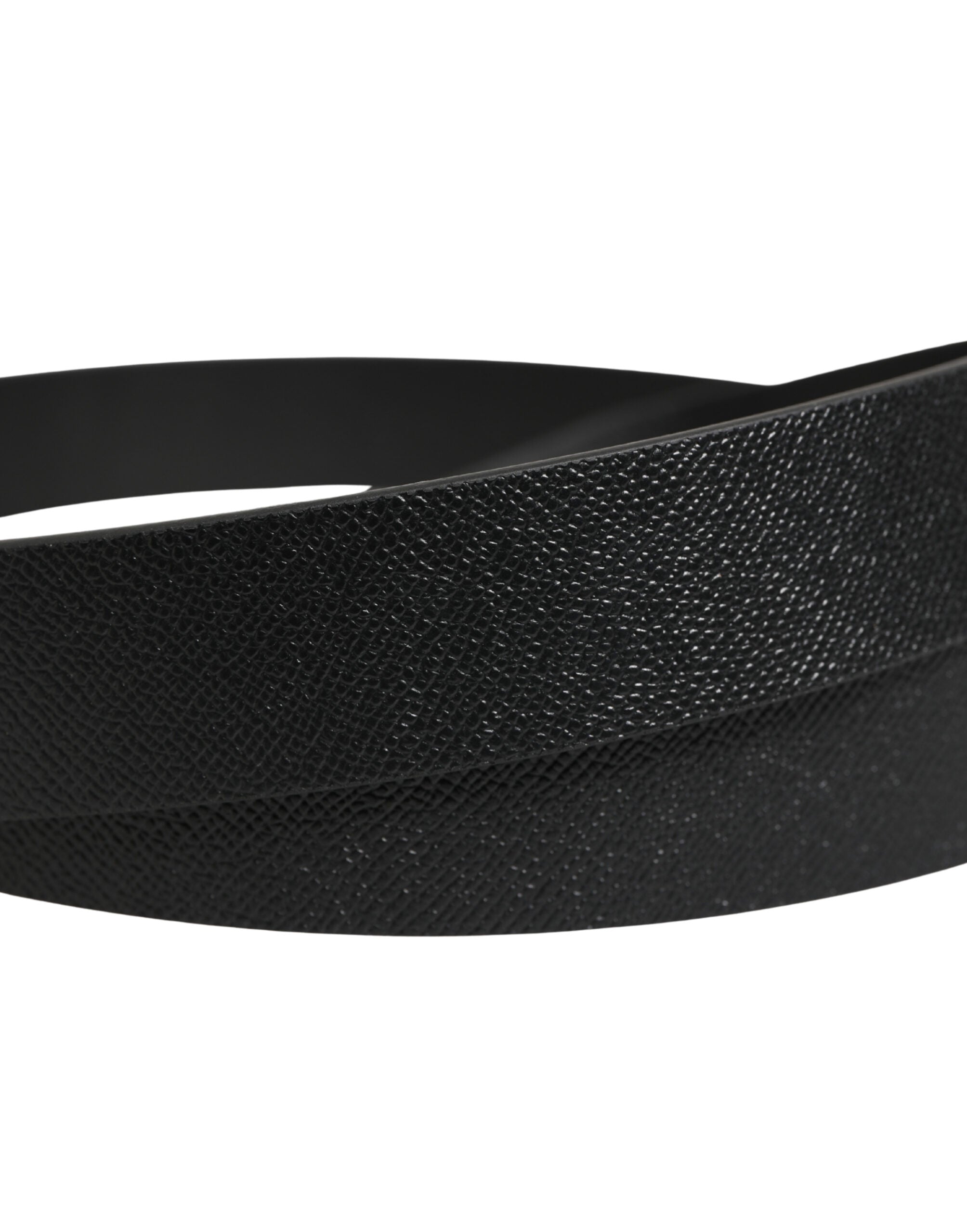 Dolce & Gabbana Black Calf Leather Silver Metal Buckle Belt Dolce & Gabbana
