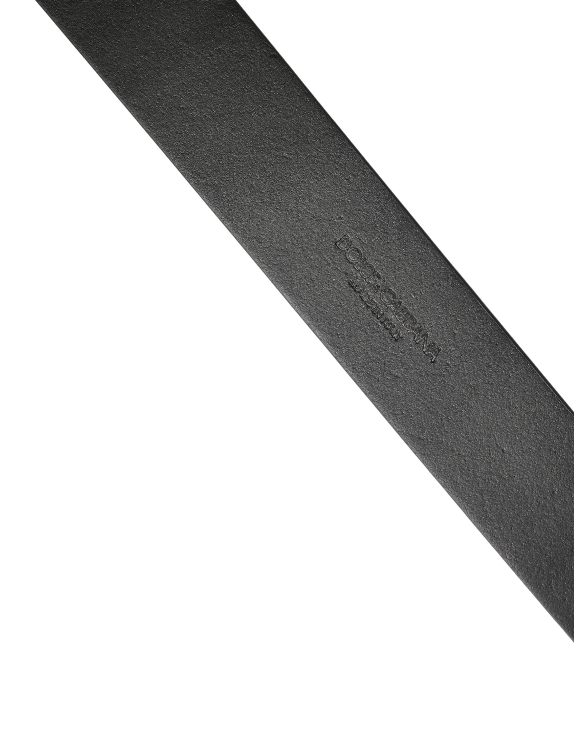 Dolce & Gabbana Black Calf Leather Silver Metal Buckle Belt Dolce & Gabbana