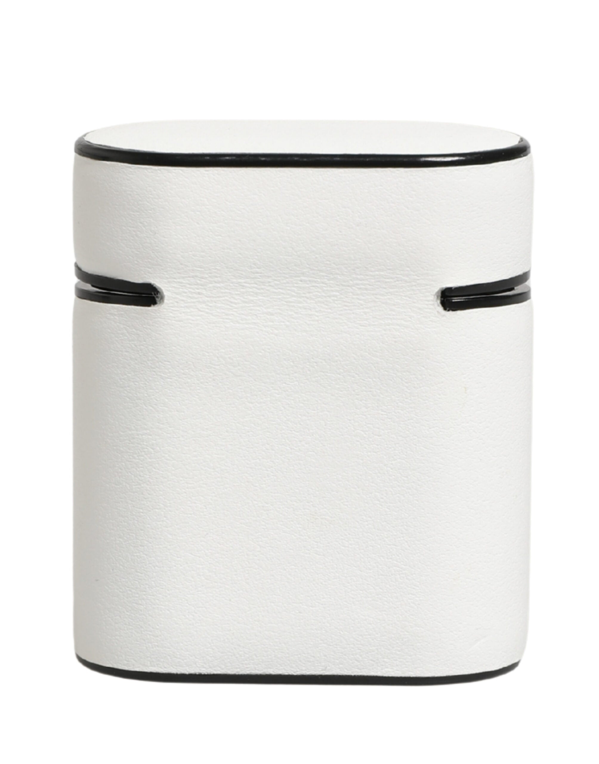 Dolce & Gabbana White Calf Leather Logo Print Flip Holder  Airpods Case Dolce & Gabbana