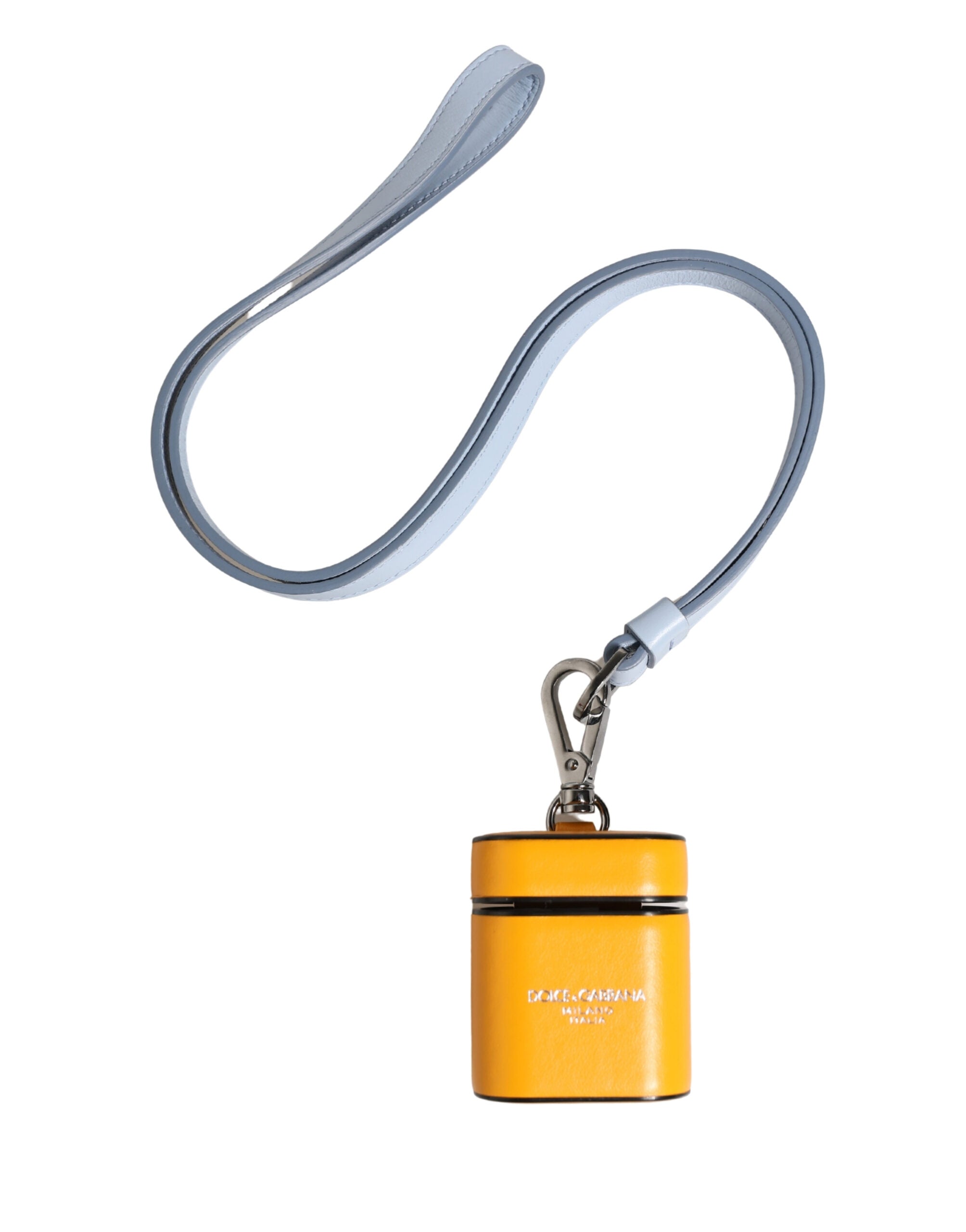 Dolce & Gabbana Case Yellow Calf Leather Logo Flip Holder Strap Airpods Dolce & Gabbana