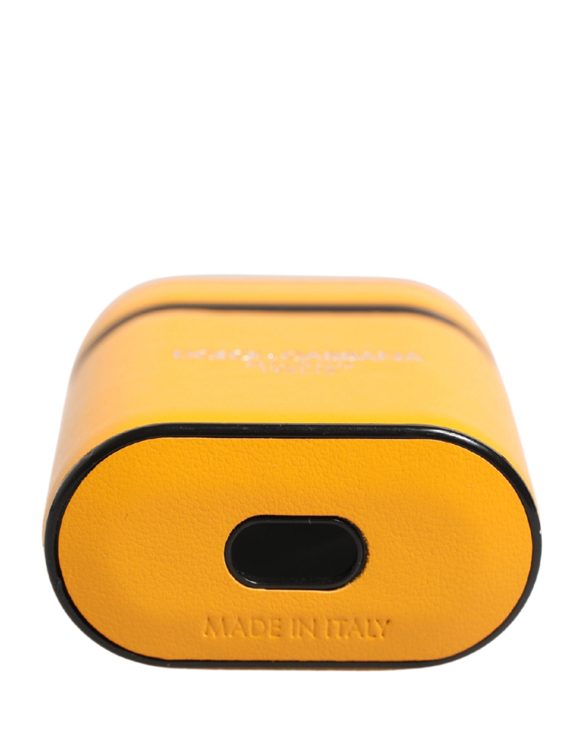 Dolce & Gabbana Case Yellow Calf Leather Logo Flip Holder Strap Airpods Dolce & Gabbana