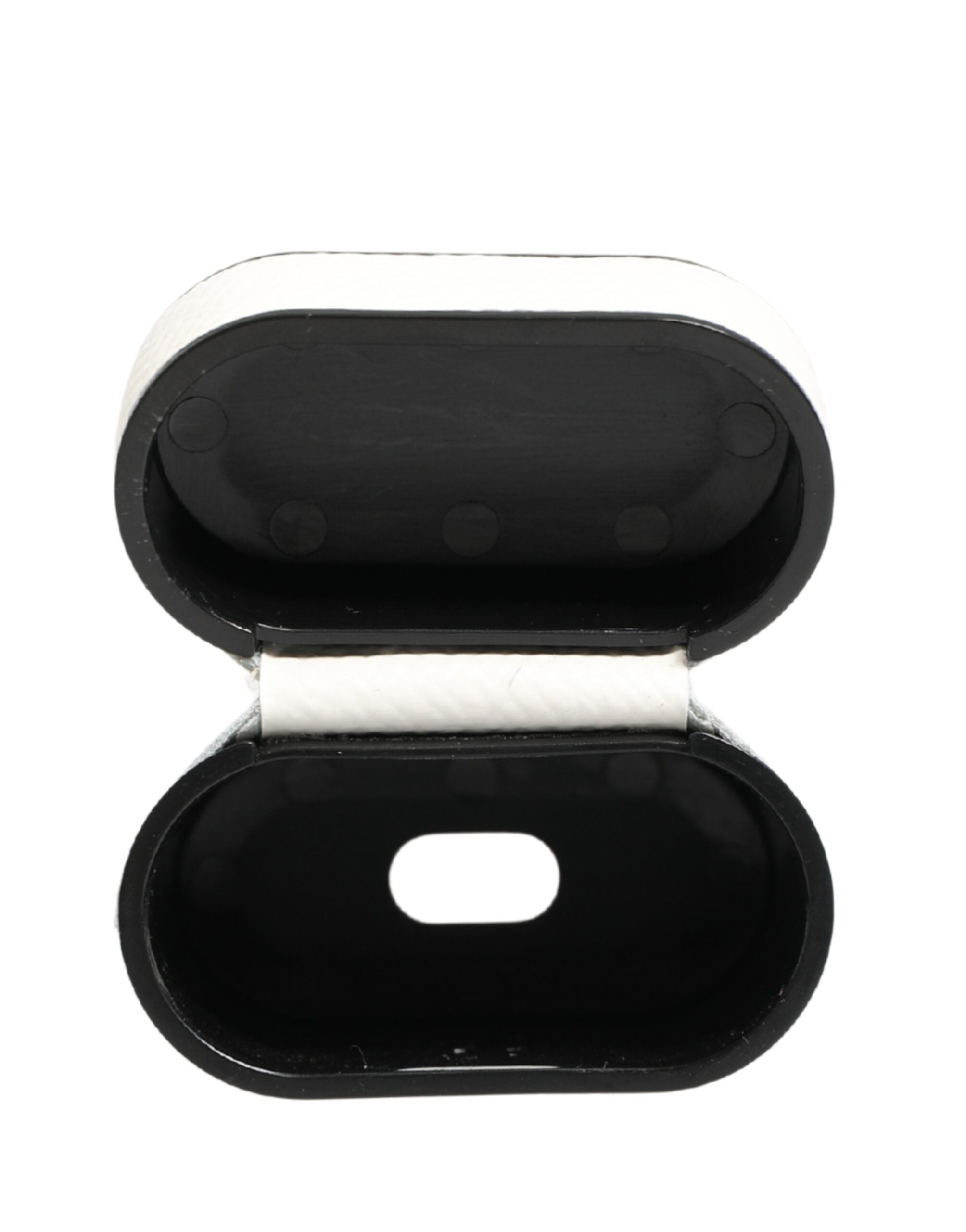 Dolce & Gabbana White Calf Leather Logo Flip Holder Strap Airpods Case Dolce & Gabbana