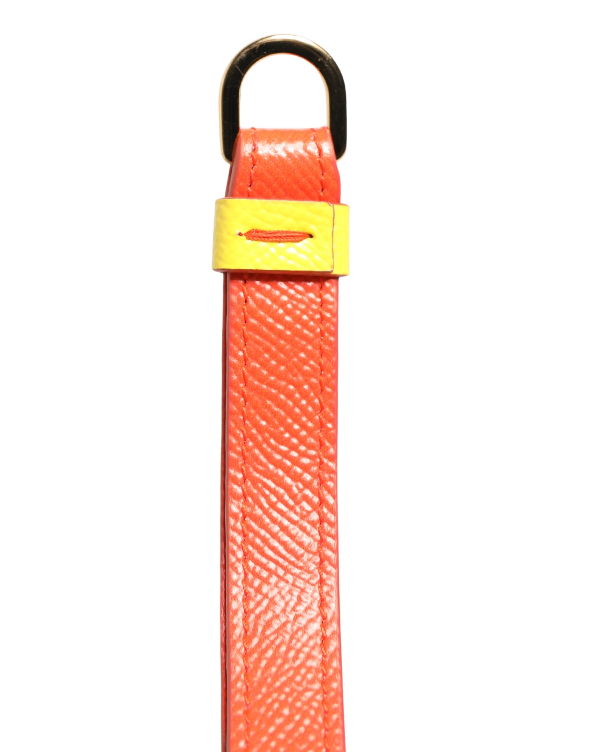 Dolce & Gabbana Yellow Calf Leather Logo Flip Holder Strap Airpods Case Dolce & Gabbana