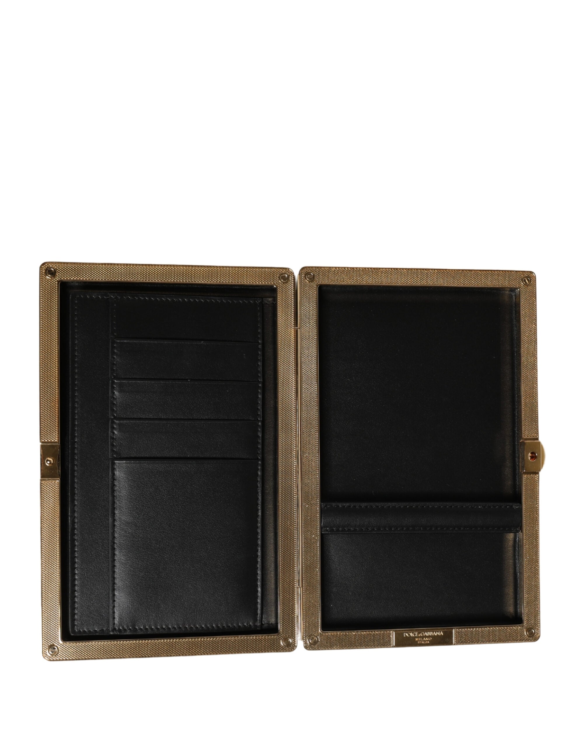 Dolce & Gabbana Brown Calfskin Leather Clutch Evening Women Purse Bag Dolce & Gabbana