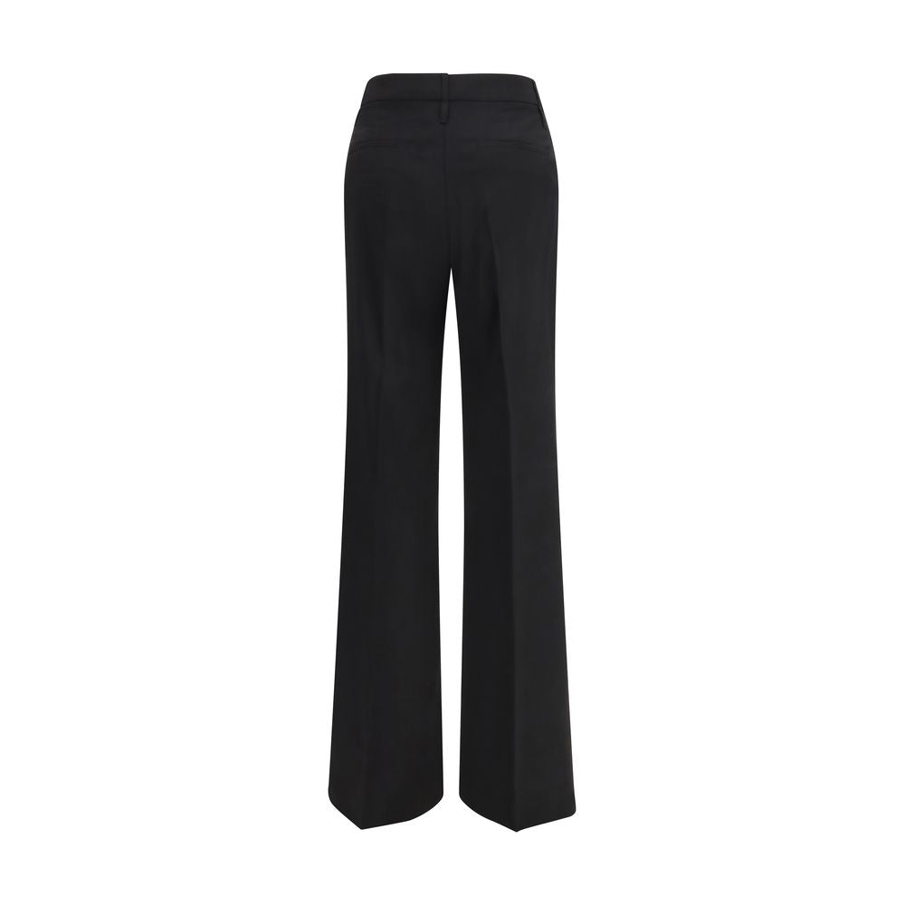Max Mara Black Fleece Wool Flared Pants Max Mara