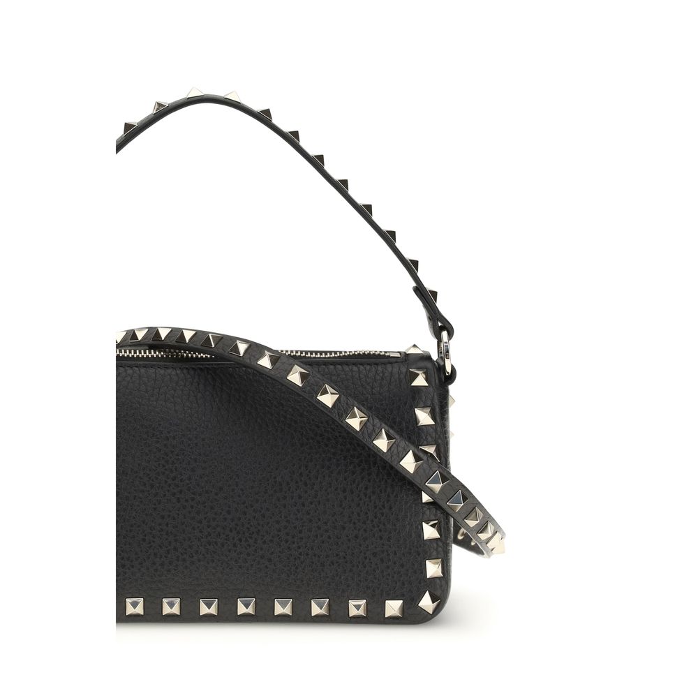 Valentino Garavani Black Calf Leather Bos Taurus Shoulder Bag Valentino Garavani