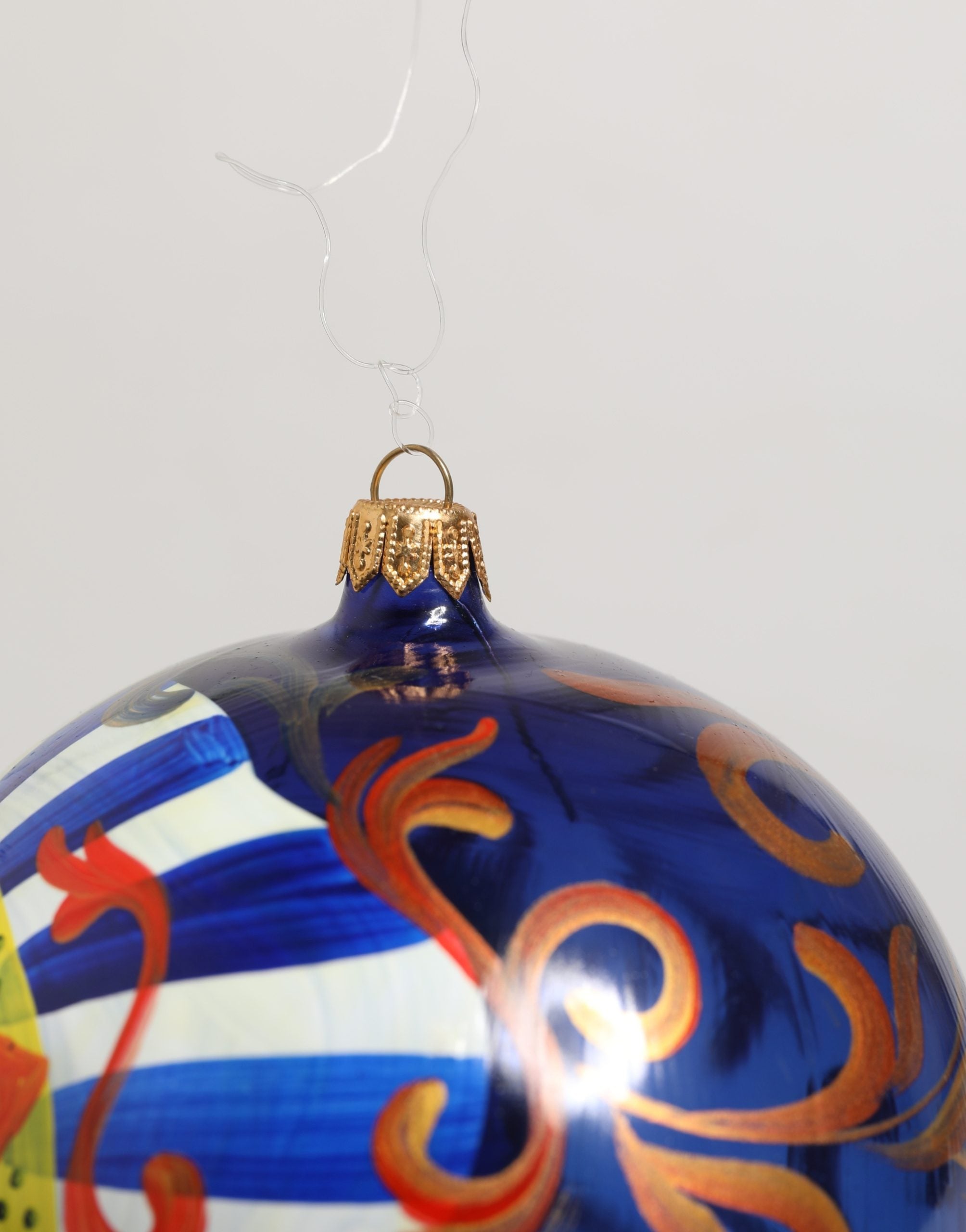 Dolce & Gabbana Multicolor Hand Painted Sicilian Ornament Christmas Ball Dolce & Gabbana