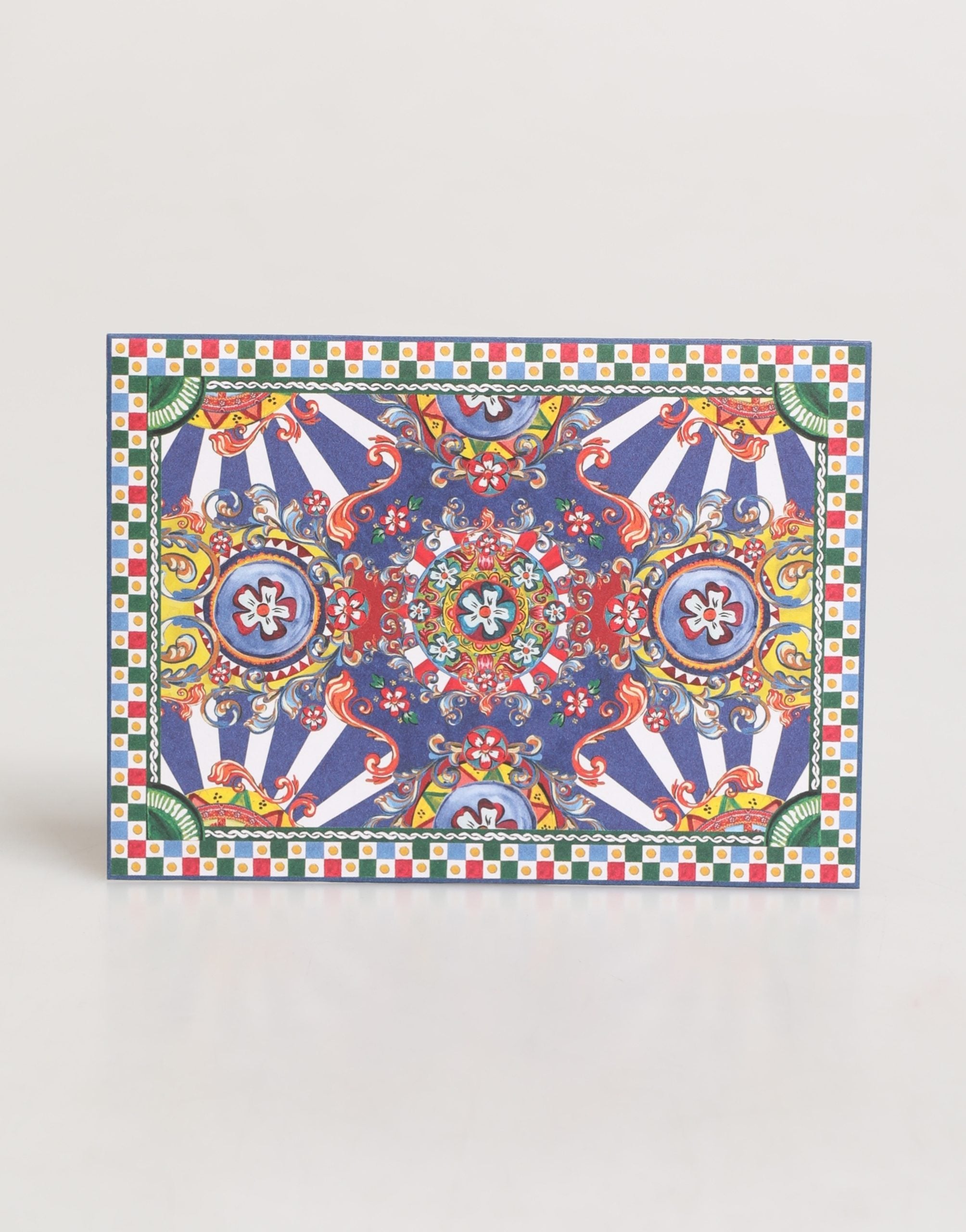 Dolce & Gabbana Multicolor Carretto Siciliano Envelope Post Card Holder Dolce & Gabbana