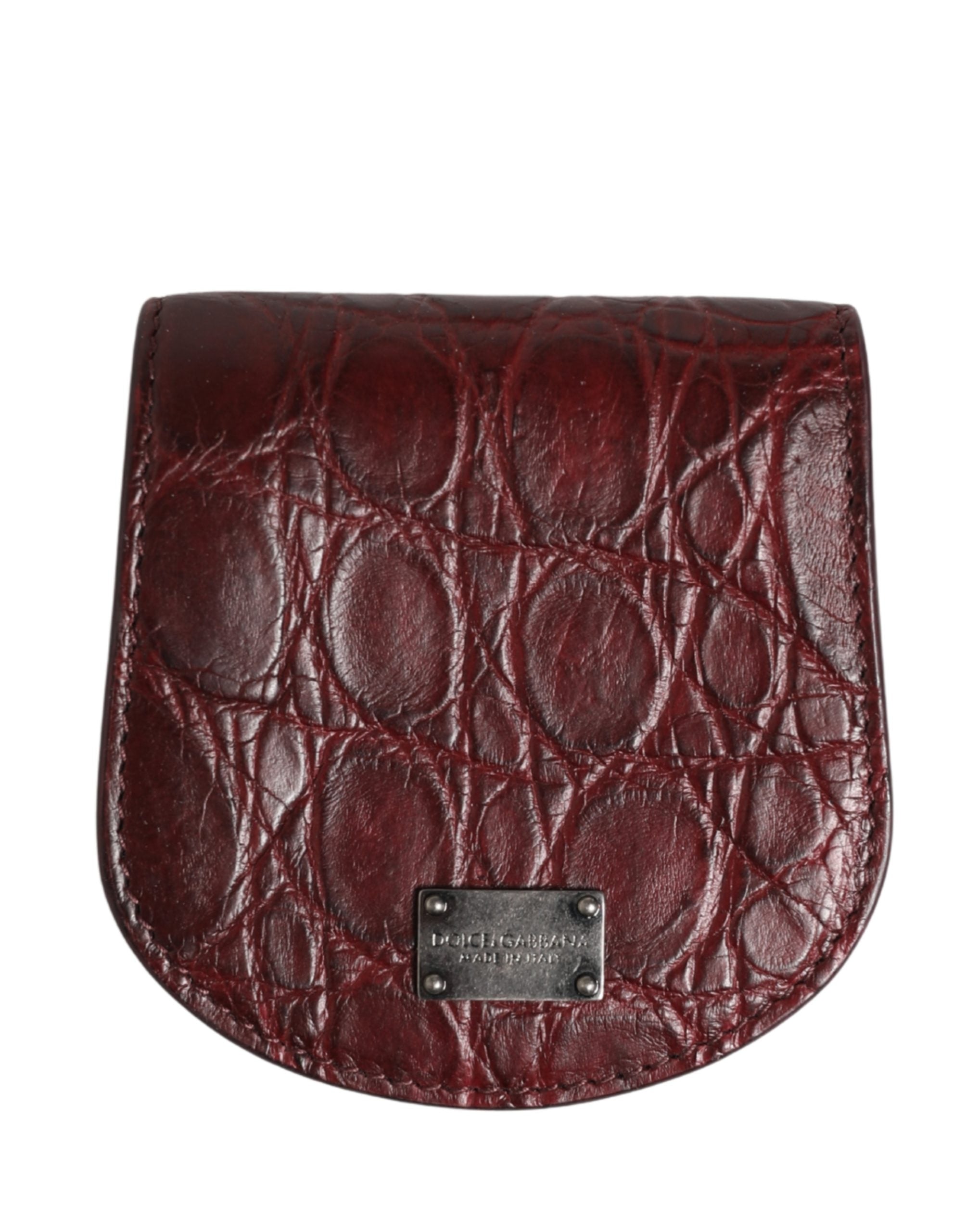 Dolce & Gabbana Burgundy Exotic Skin Condom Case Holder Pocket Wallet Dolce & Gabbana