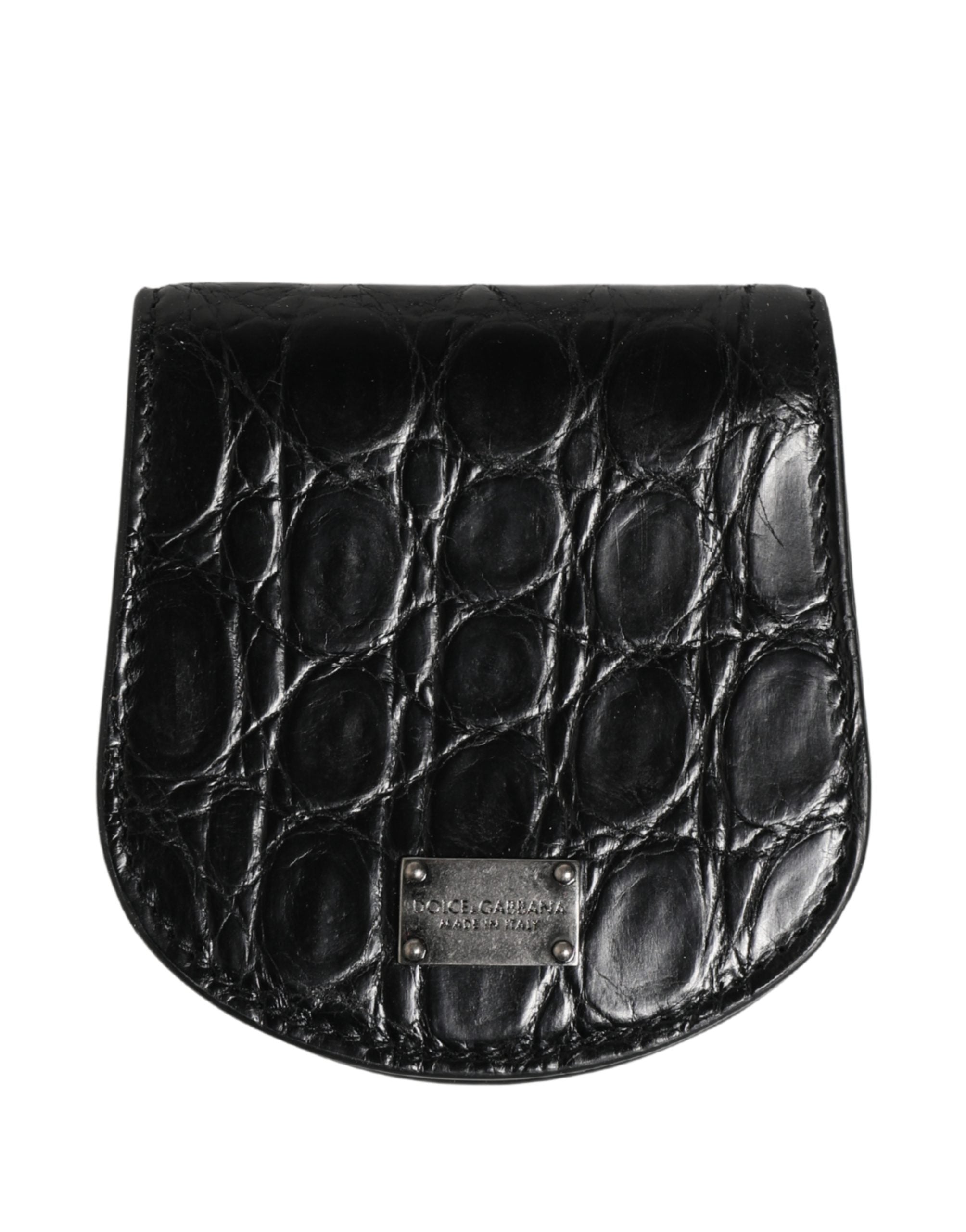 Dolce & Gabbana Black Exotic Skin Condom Case Holder Pocket Wallet Dolce & Gabbana