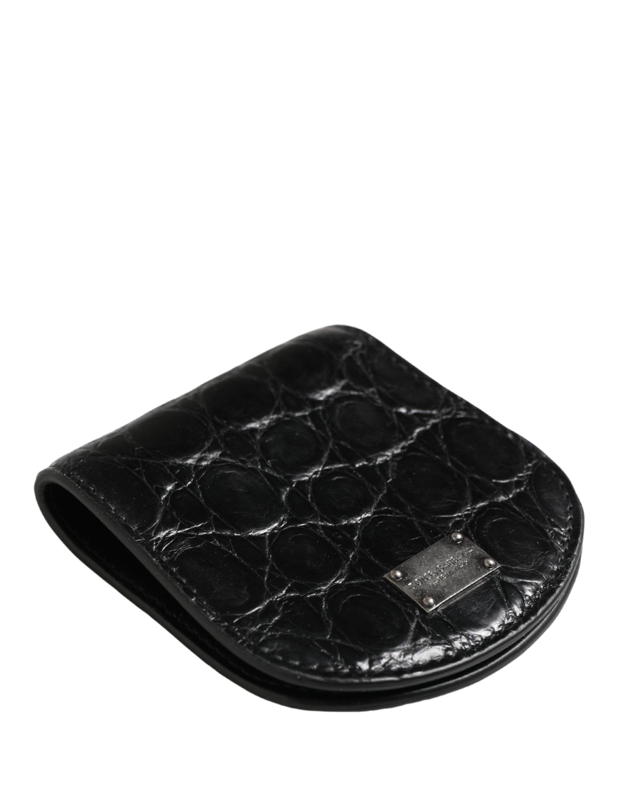 Dolce & Gabbana Black Exotic Skin Condom Case Holder Pocket Wallet Dolce & Gabbana
