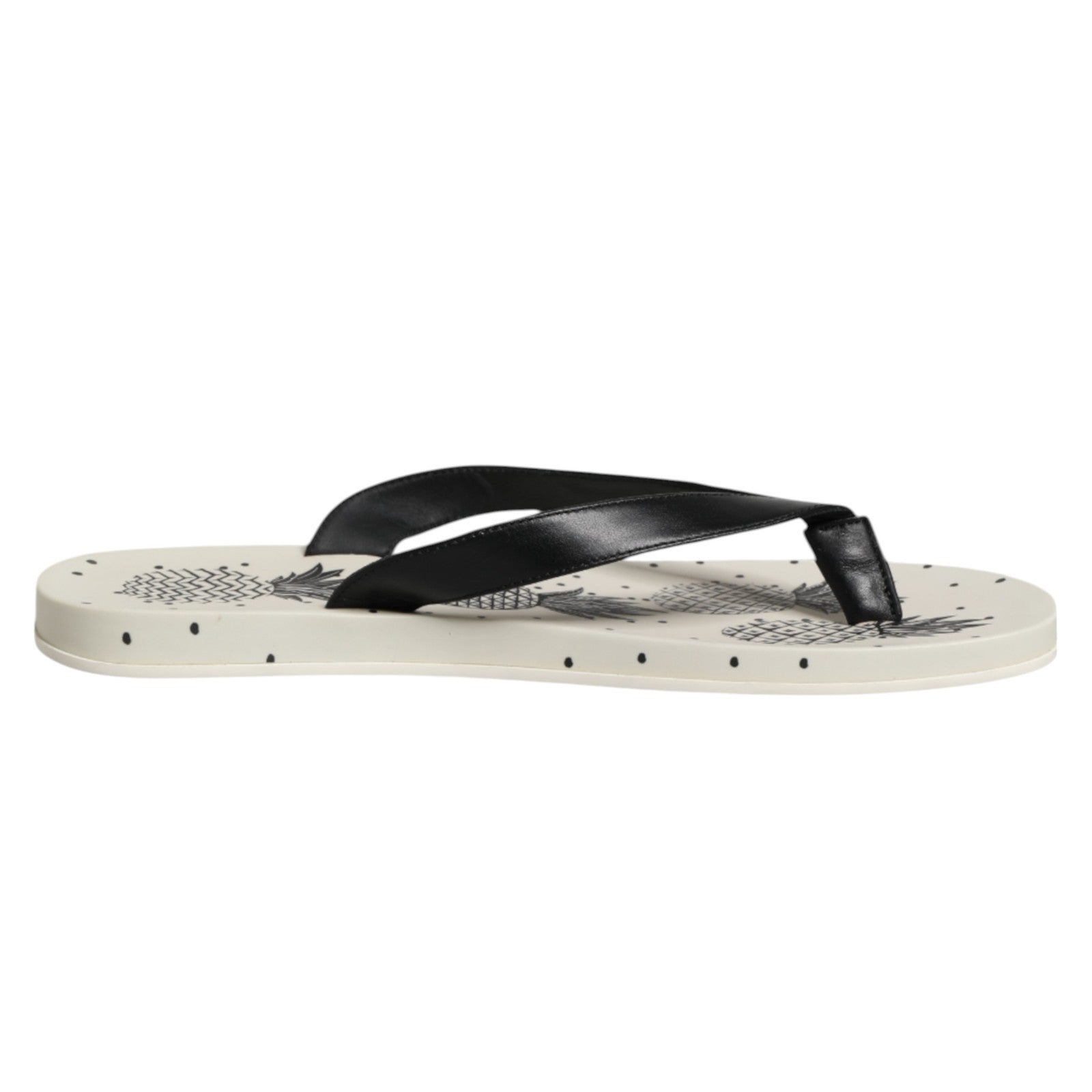 Dolce & Gabbana White Pineapple Print Slides Flip Flops Shoes Dolce & Gabbana
