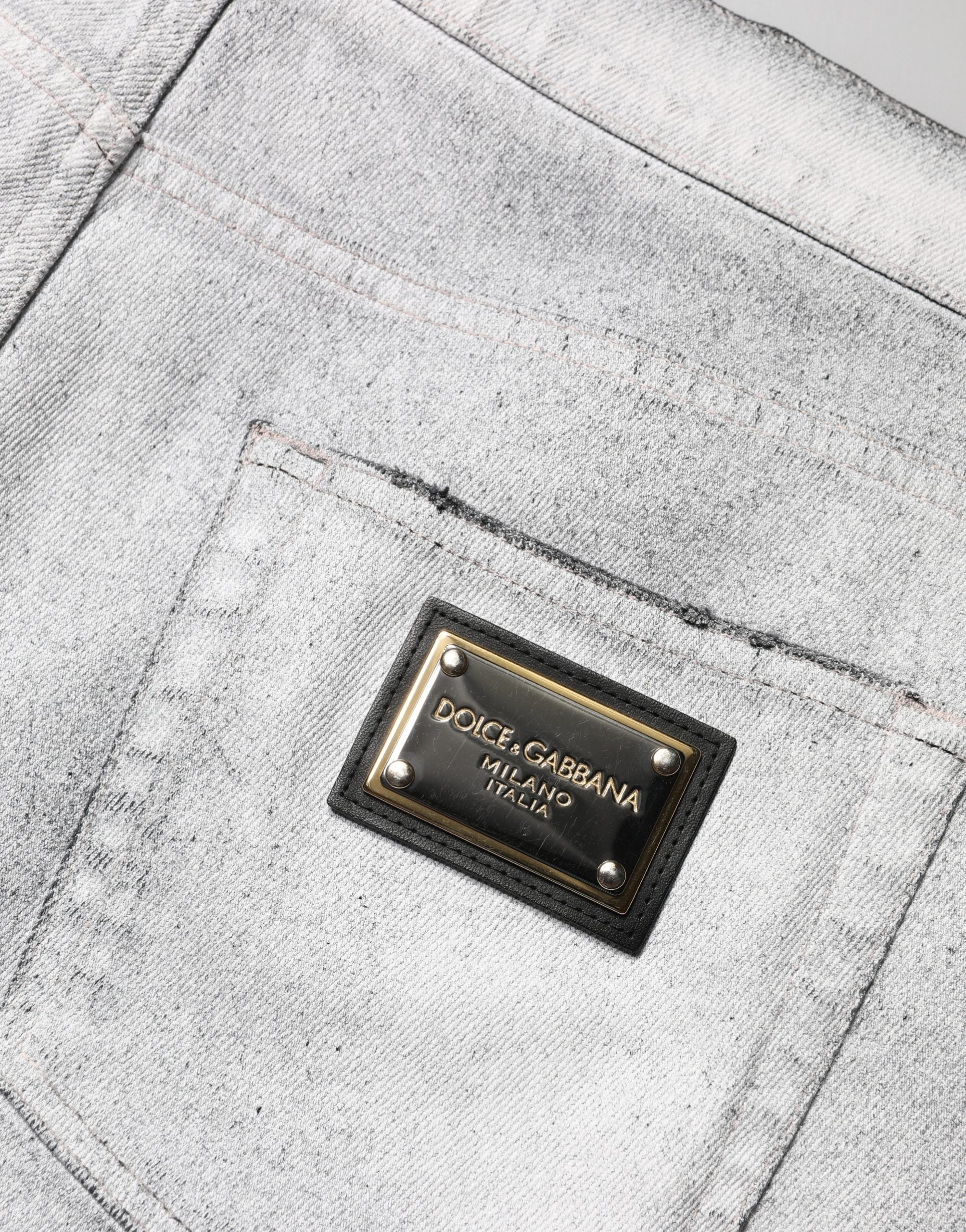 Dolce & Gabbana Light Gray Distressed Skinny Men Denim Jeans Dolce & Gabbana