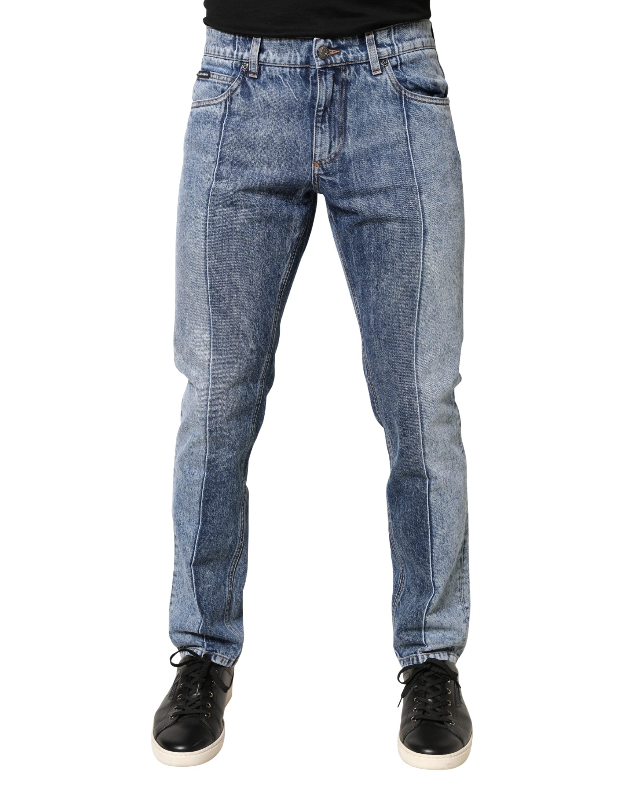 Dolce & Gabbana Two Tone Blue Cotton Regular Men Denim Jeans Dolce & Gabbana