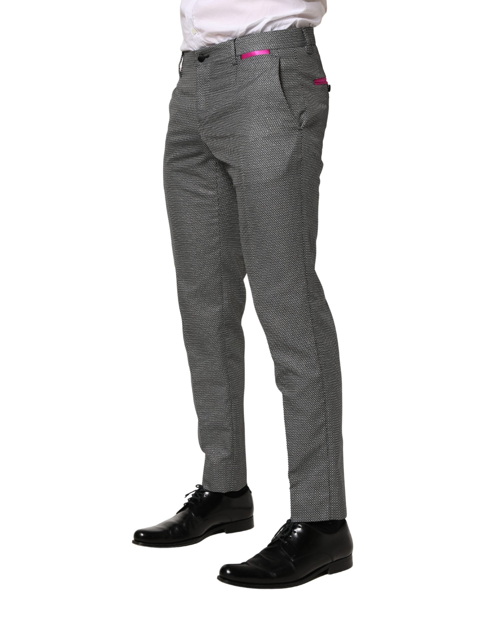Dolce & Gabbana Gray Viscose Skinny Men Dress Trouser Pants Dolce & Gabbana