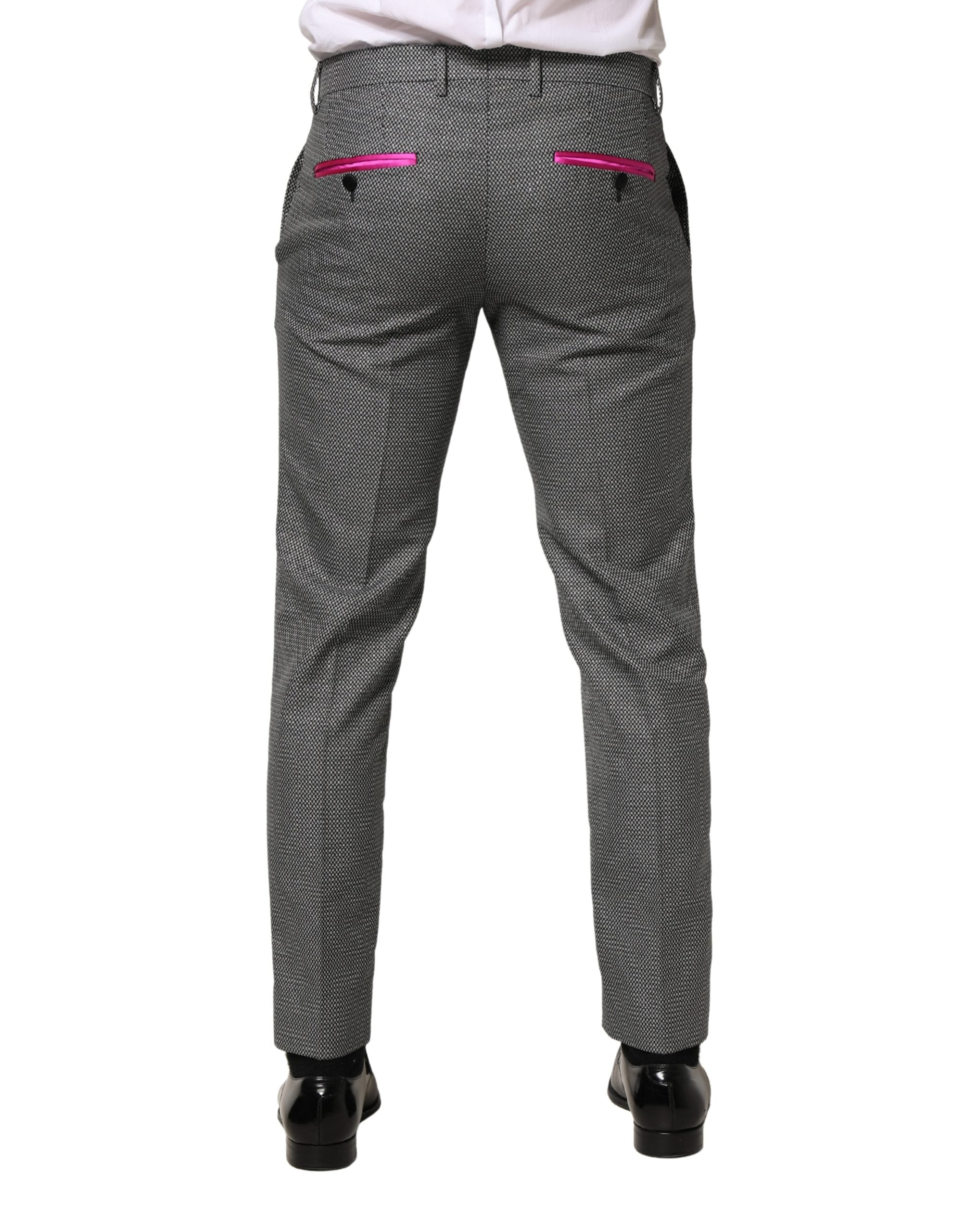 Dolce & Gabbana Gray Viscose Skinny Men Dress Trouser Pants Dolce & Gabbana