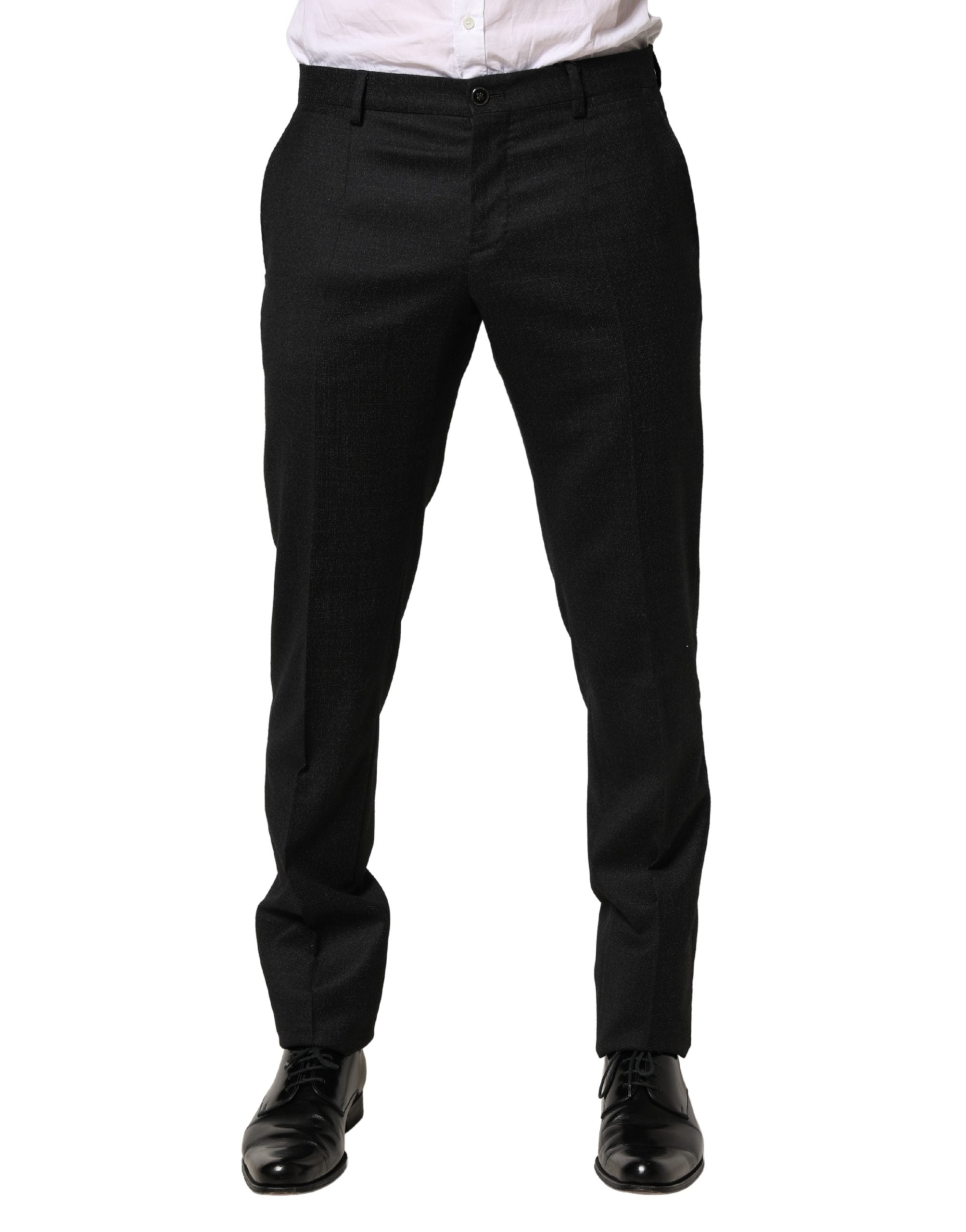 Dolce & Gabbana Black Wool Skinny Men Dress Trouser Pants Dolce & Gabbana
