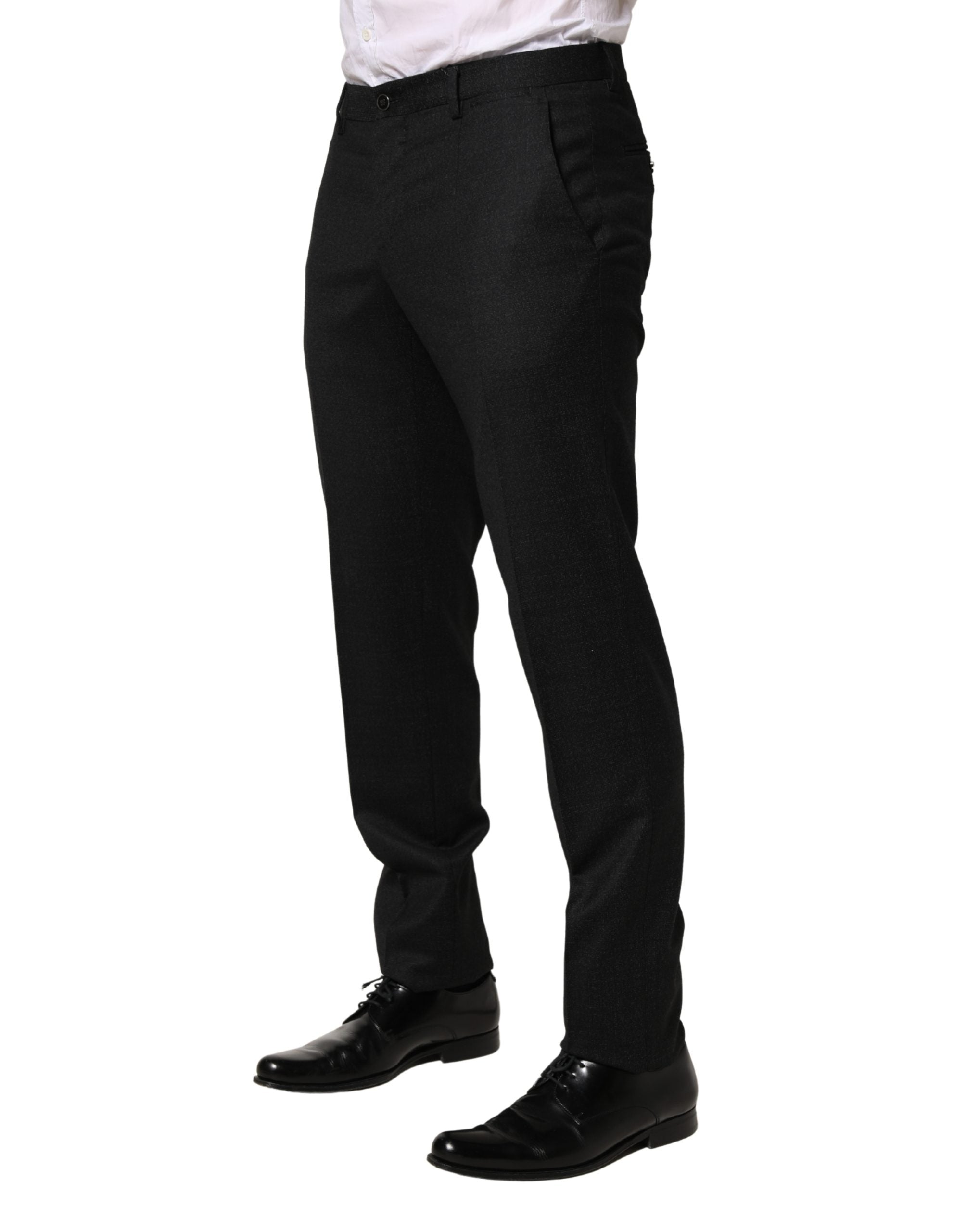 Dolce & Gabbana Black Wool Skinny Men Dress Trouser Pants Dolce & Gabbana