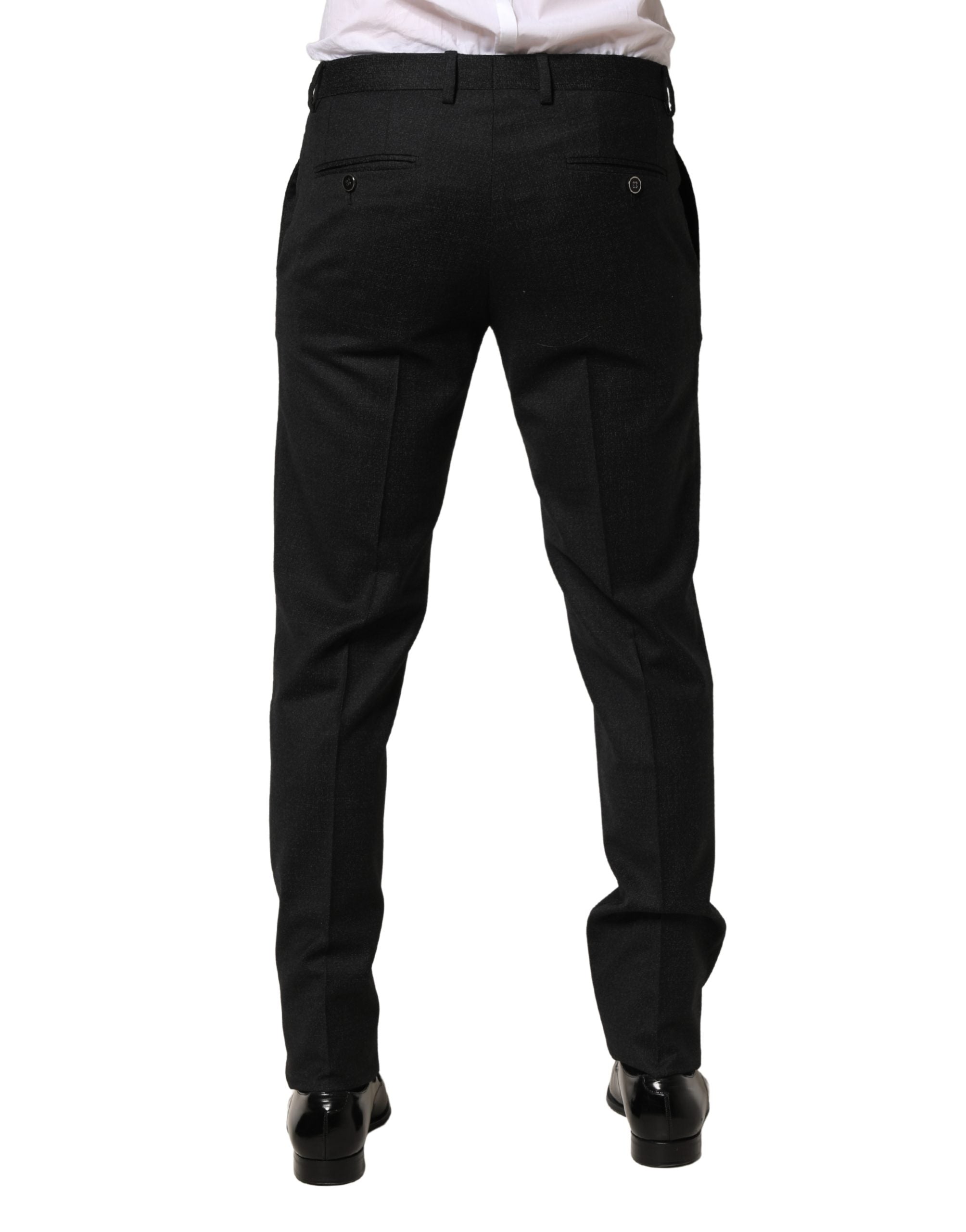 Dolce & Gabbana Black Wool Skinny Men Dress Trouser Pants Dolce & Gabbana