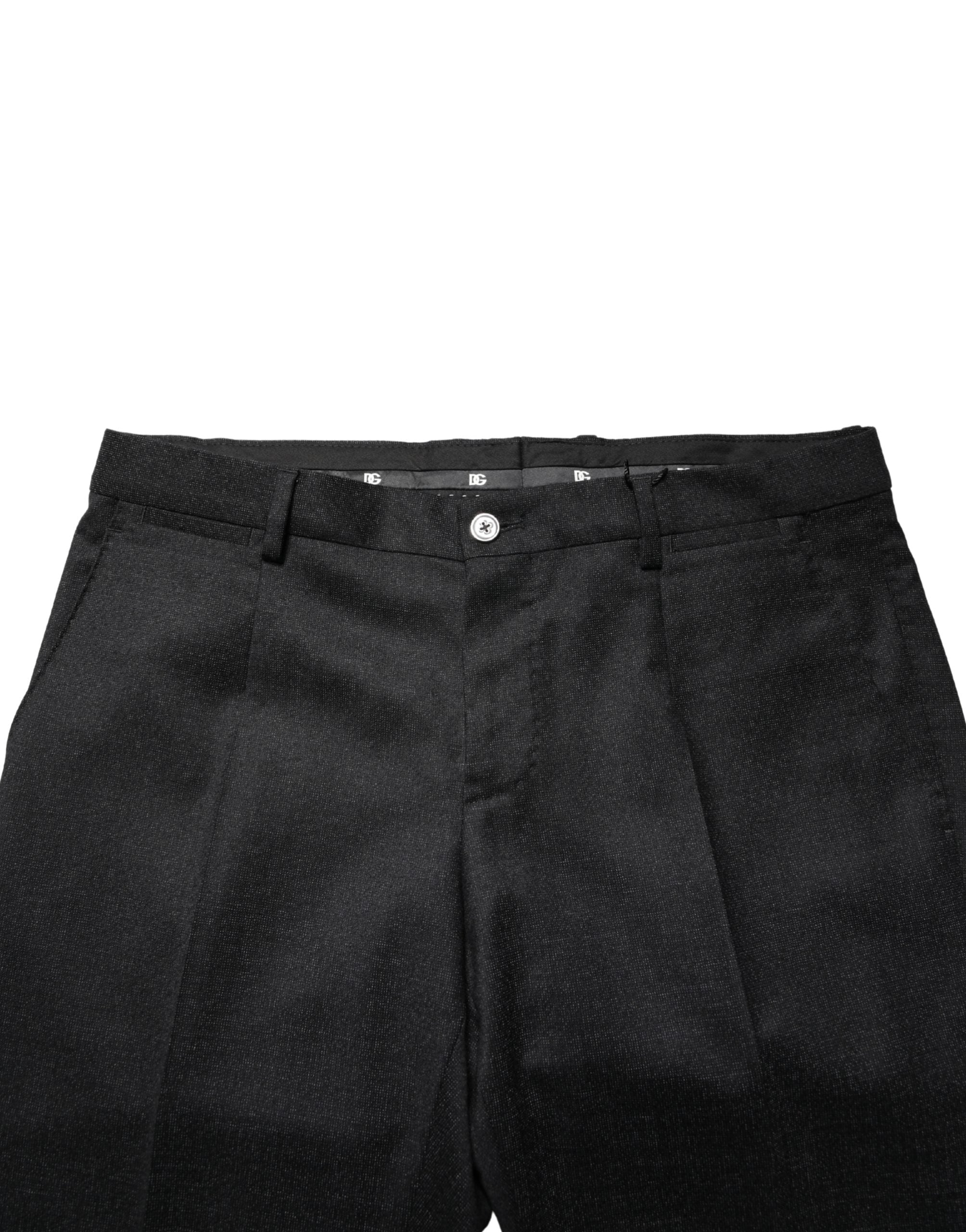 Dolce & Gabbana Black Wool Skinny Men Dress Trouser Pants Dolce & Gabbana