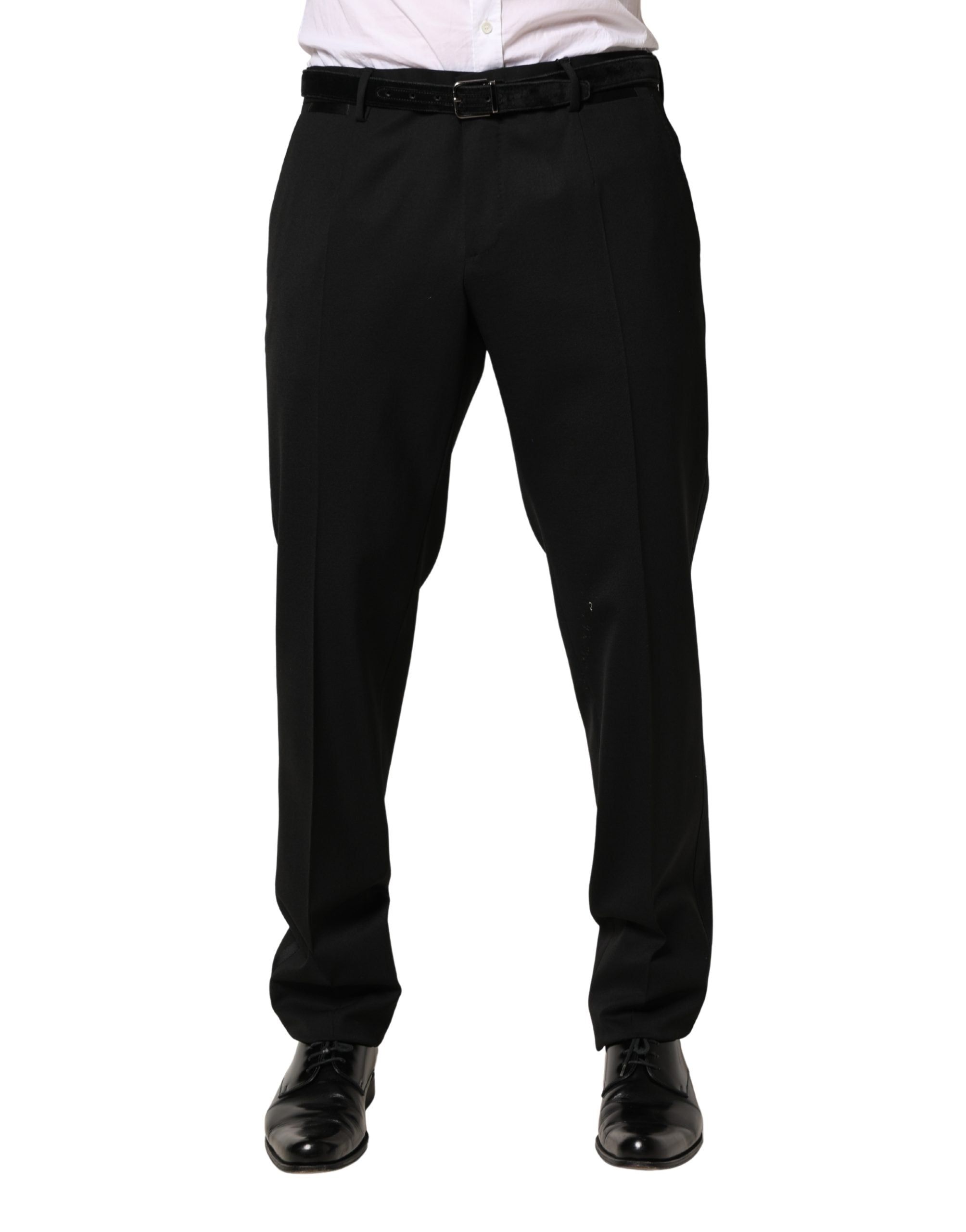 Dolce & Gabbana Black Wool Skinny Men Dress Trouser Pants Dolce & Gabbana