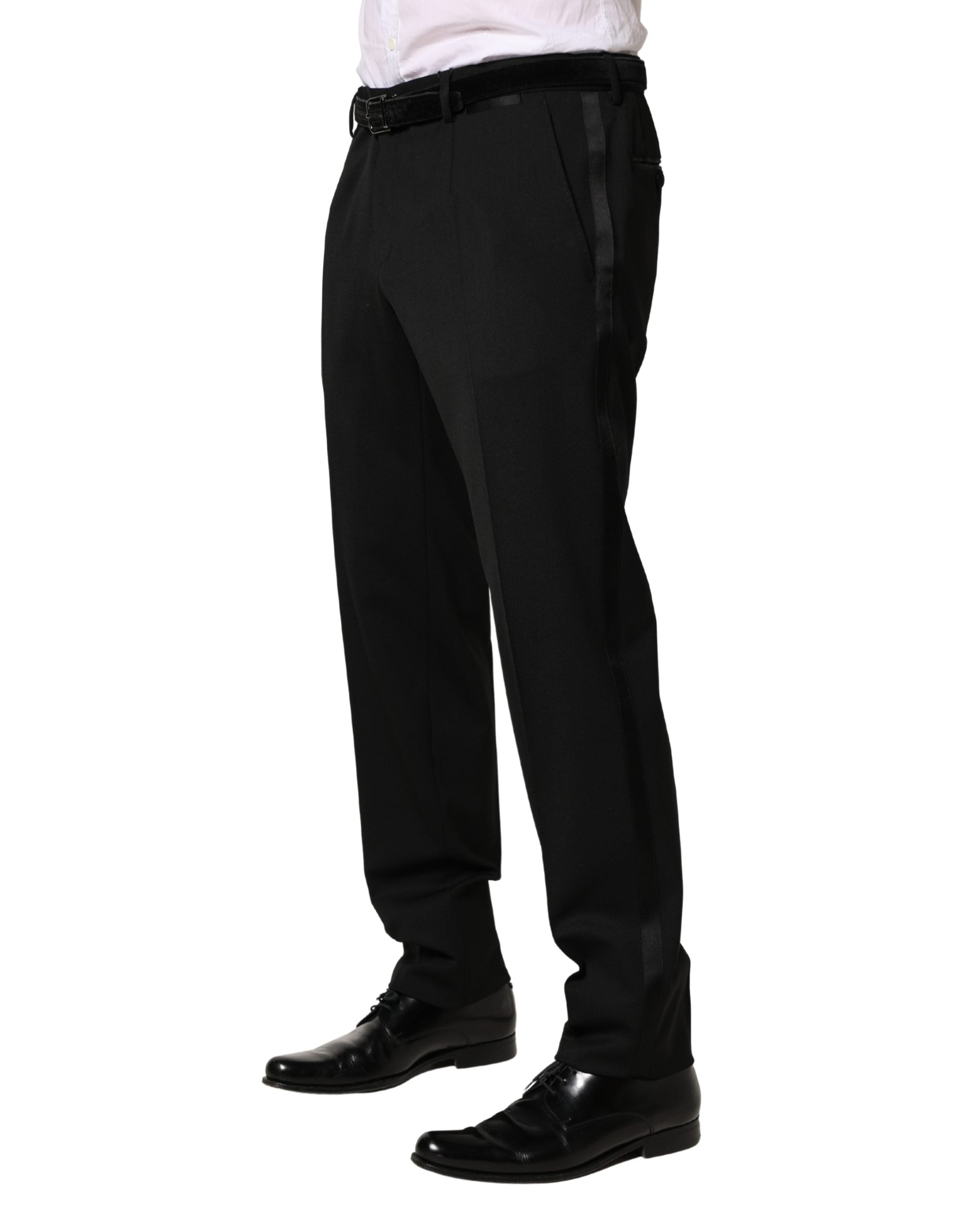 Dolce & Gabbana Black Wool Skinny Men Dress Trouser Pants Dolce & Gabbana