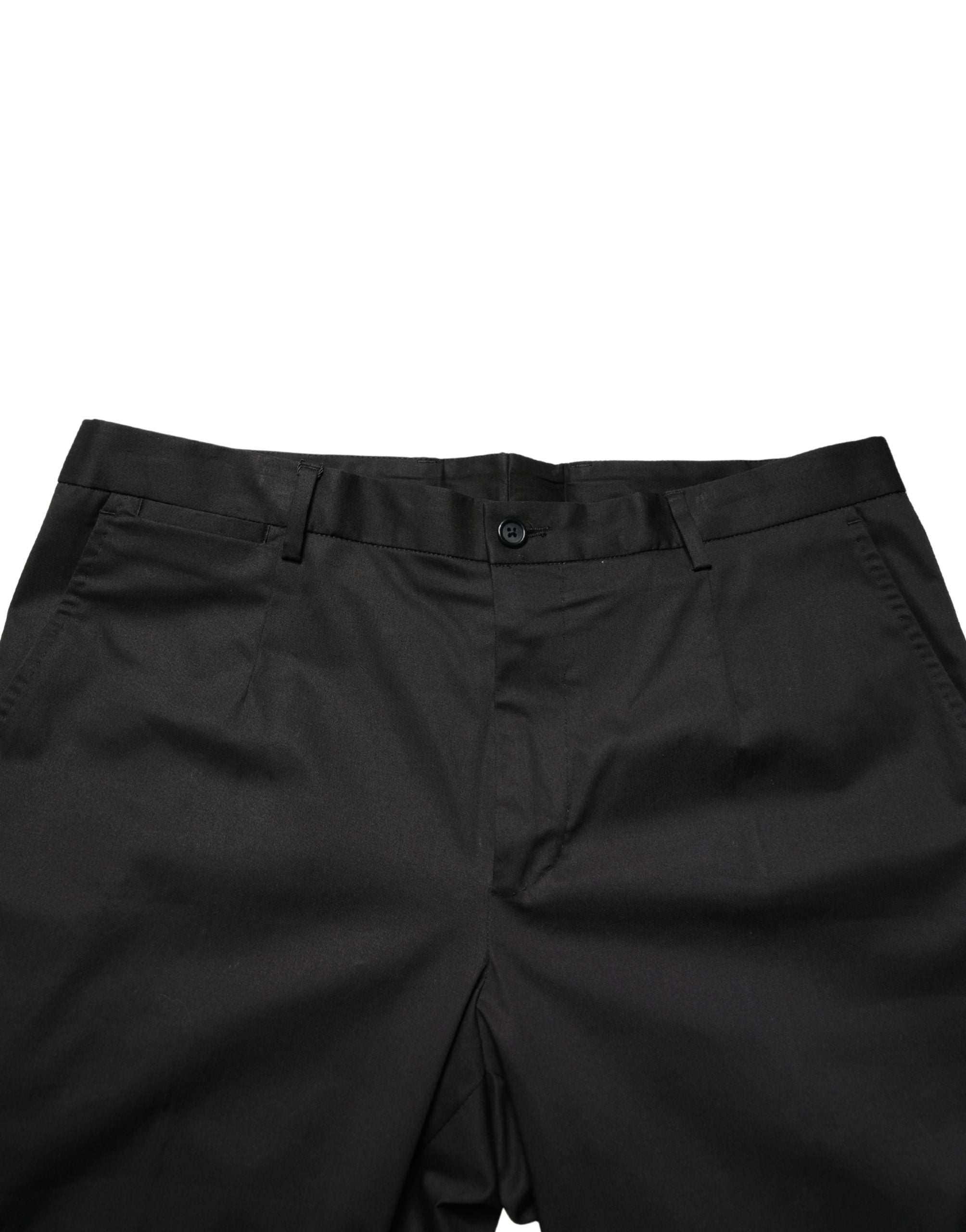 Dolce & Gabbana Black Cotton Skinny Men Dress Trouser Pants Dolce & Gabbana