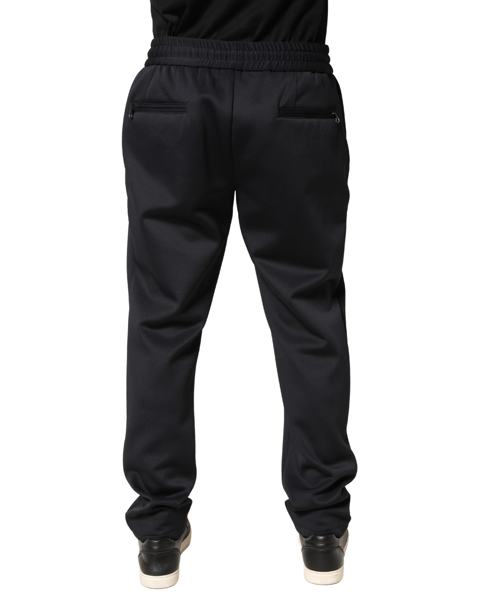 Dolce & Gabbana Black Polyester Skinny Jogger Trouser Pants Dolce & Gabbana