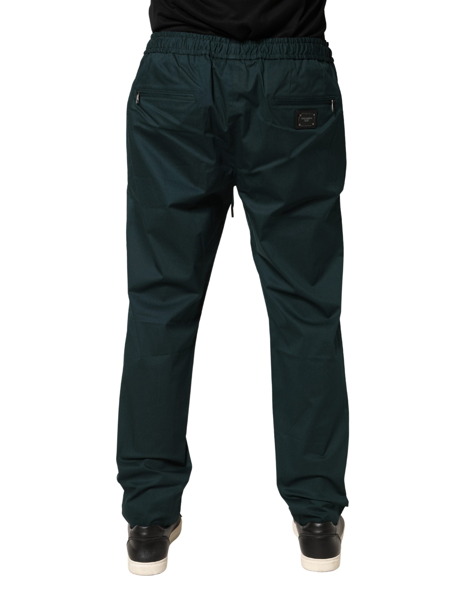 Dolce & Gabbana Green Cotton Skinny Men Jogger Trouser Pants Dolce & Gabbana