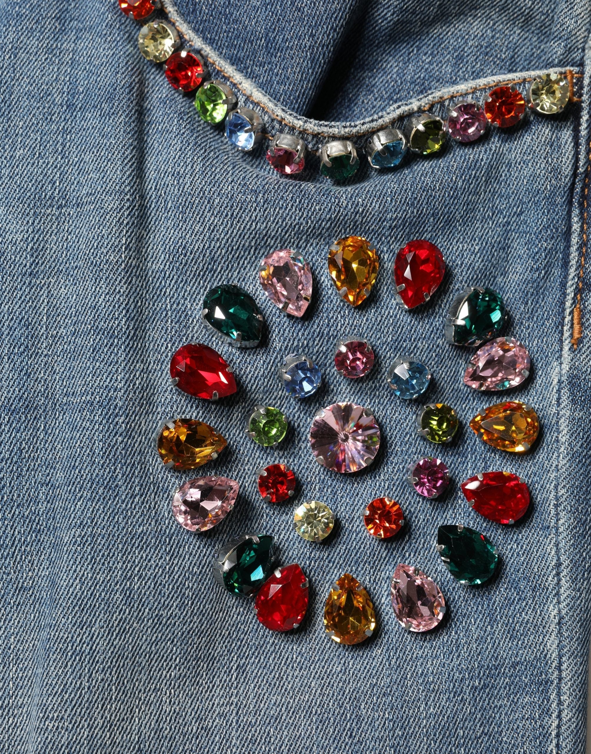 Dolce & Gabbana Blue Embellished Loose Cotton Men Denim Jeans Dolce & Gabbana