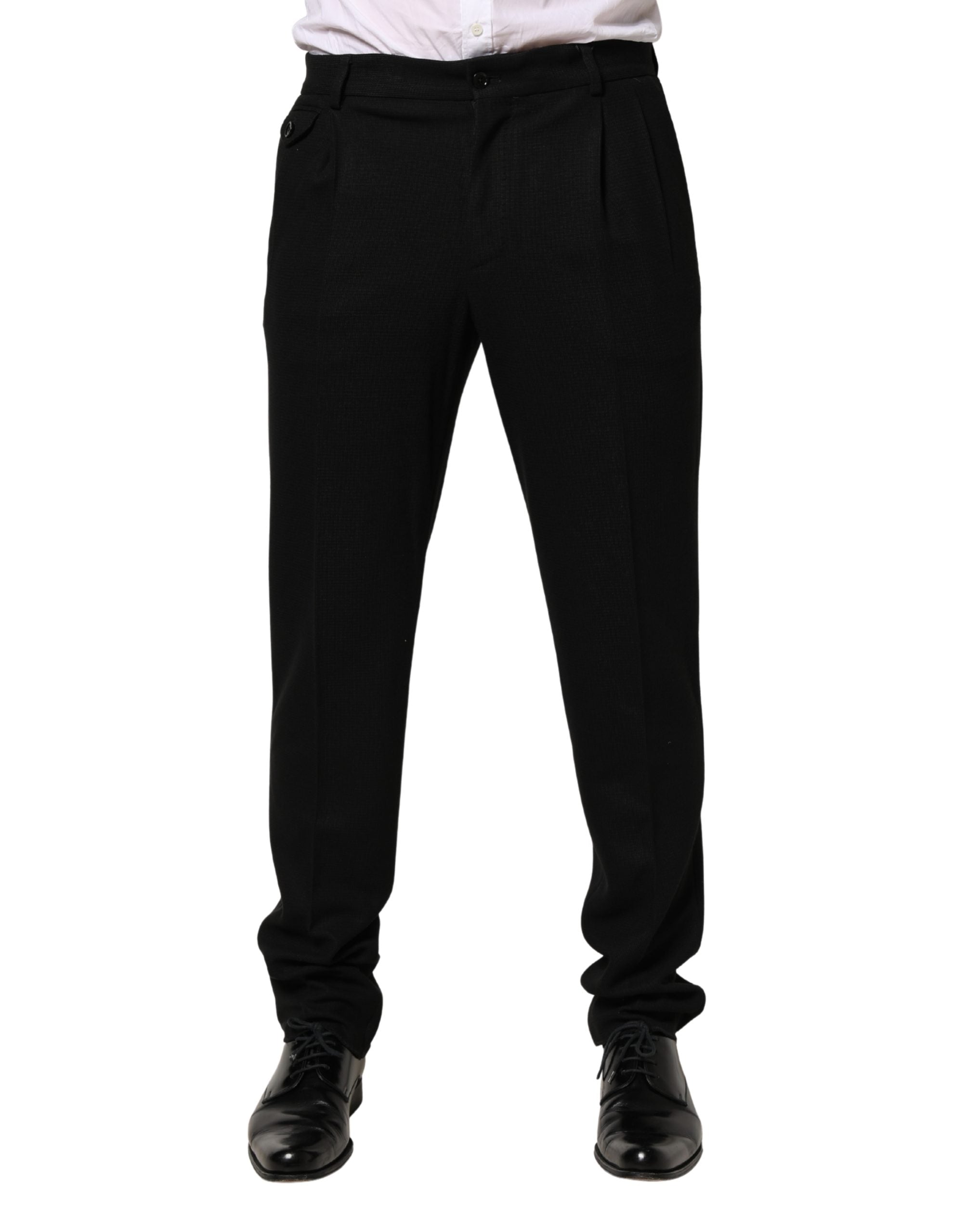 Dolce & Gabbana Black Wool Skinny Men Dress Trouser Pants Dolce & Gabbana