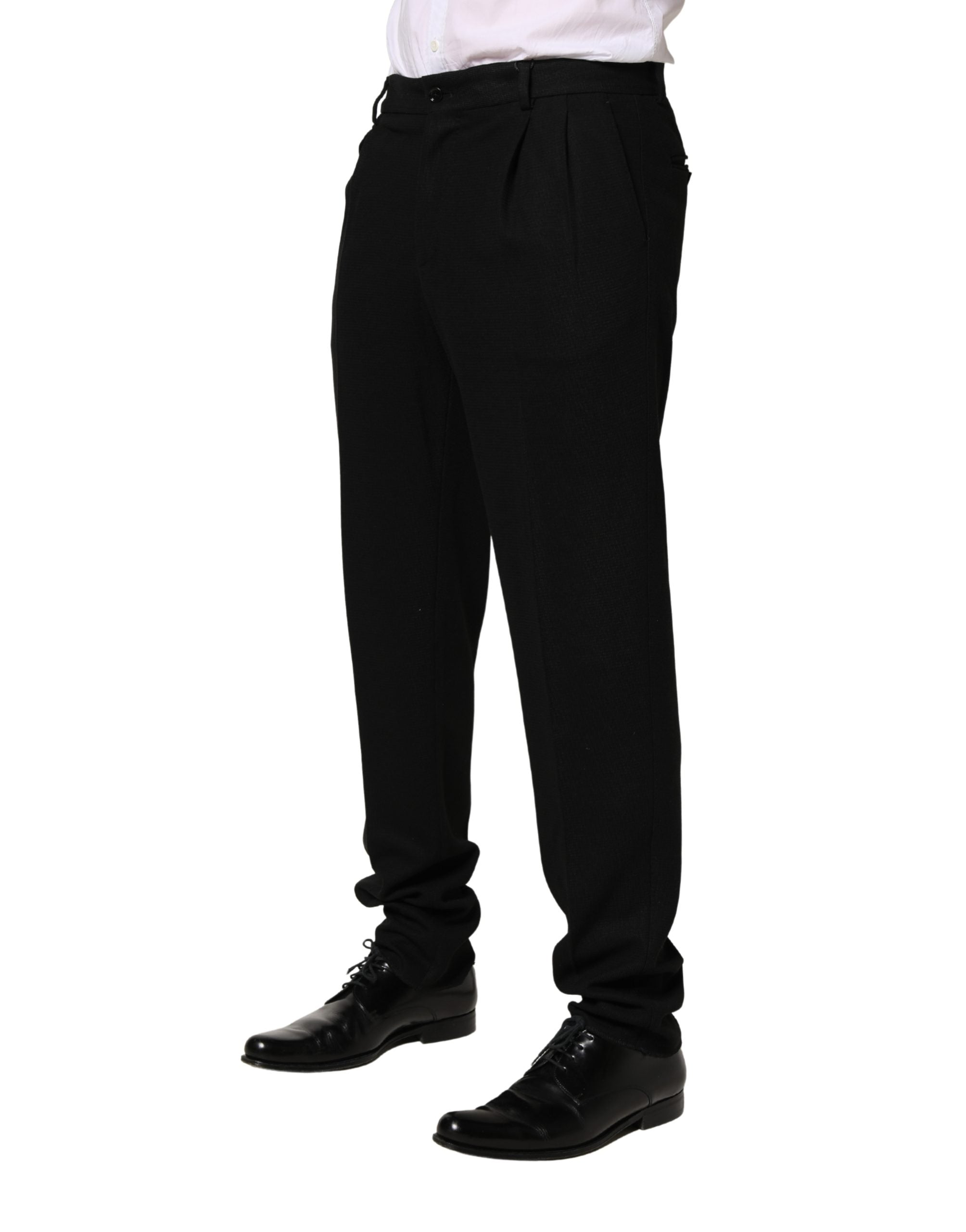 Dolce & Gabbana Black Wool Skinny Men Dress Trouser Pants Dolce & Gabbana