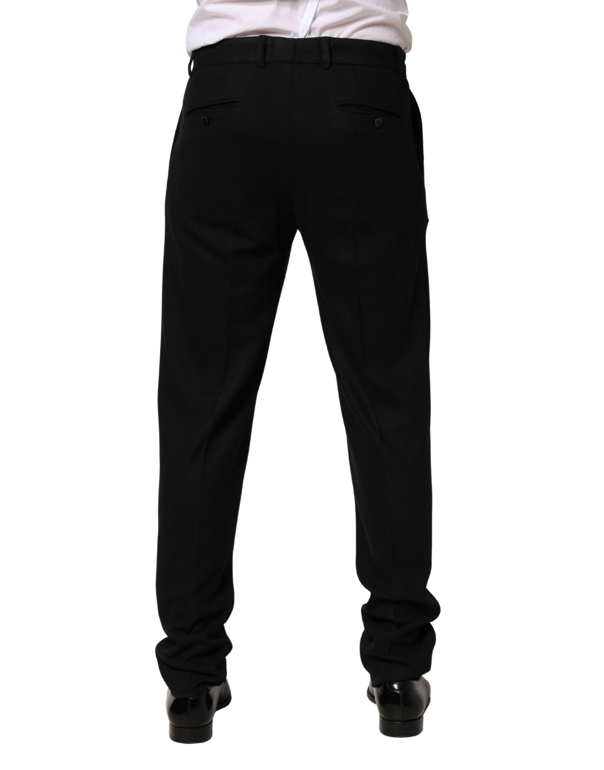 Dolce & Gabbana Black Wool Skinny Men Dress Trouser Pants Dolce & Gabbana