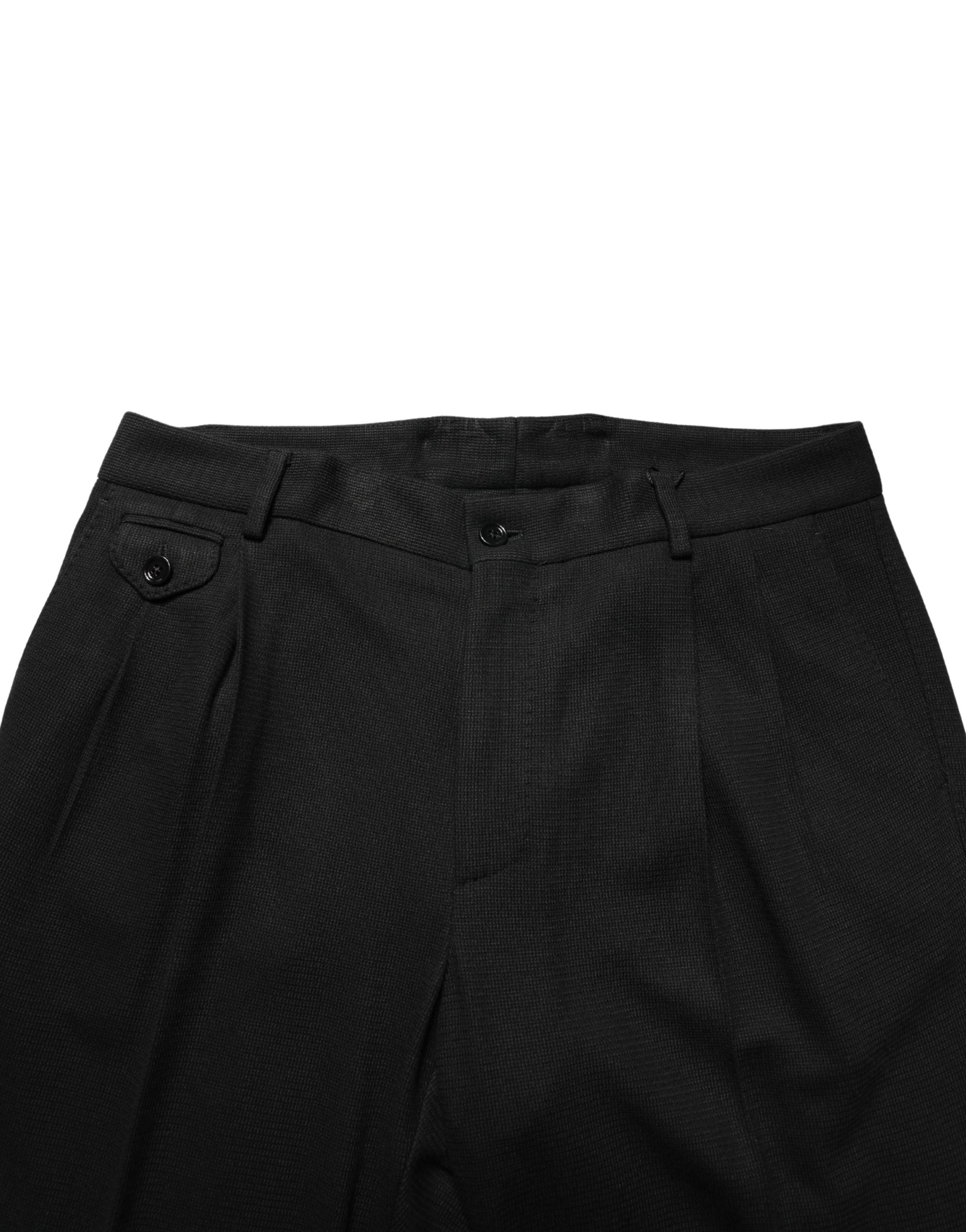 Dolce & Gabbana Black Wool Skinny Men Dress Trouser Pants Dolce & Gabbana