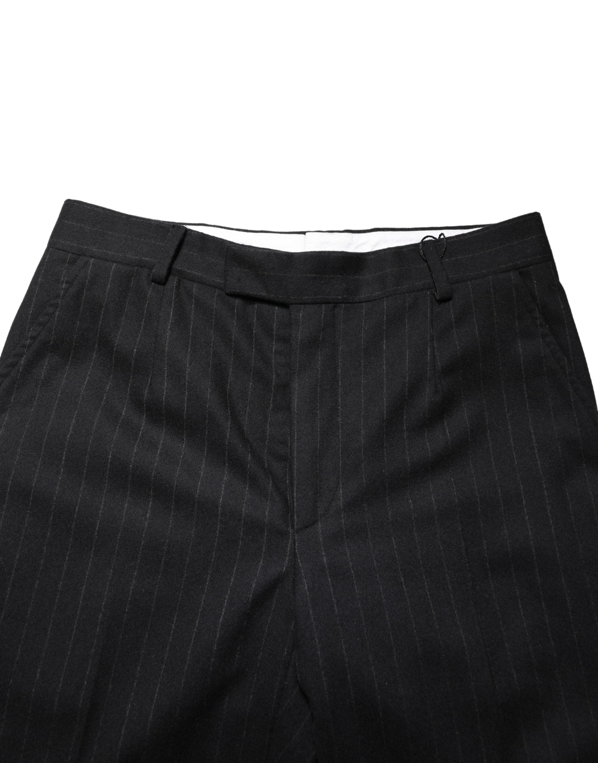 Dolce & Gabbana Black Stripes Wool Dress Formal Trouser Pants Dolce & Gabbana