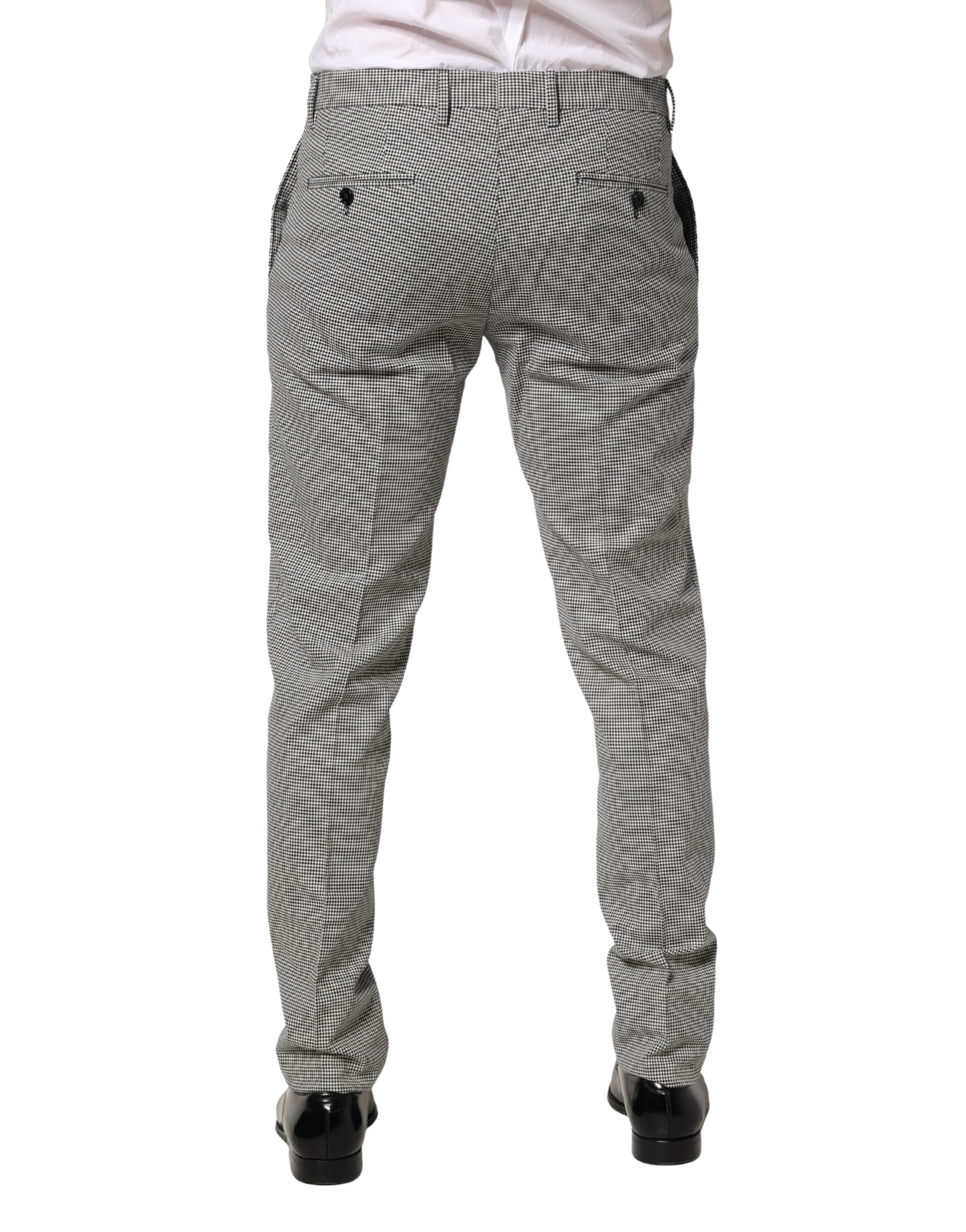 Dolce & Gabbana Gray Cotton Skinny Dress Formal Trouser Pants Dolce & Gabbana