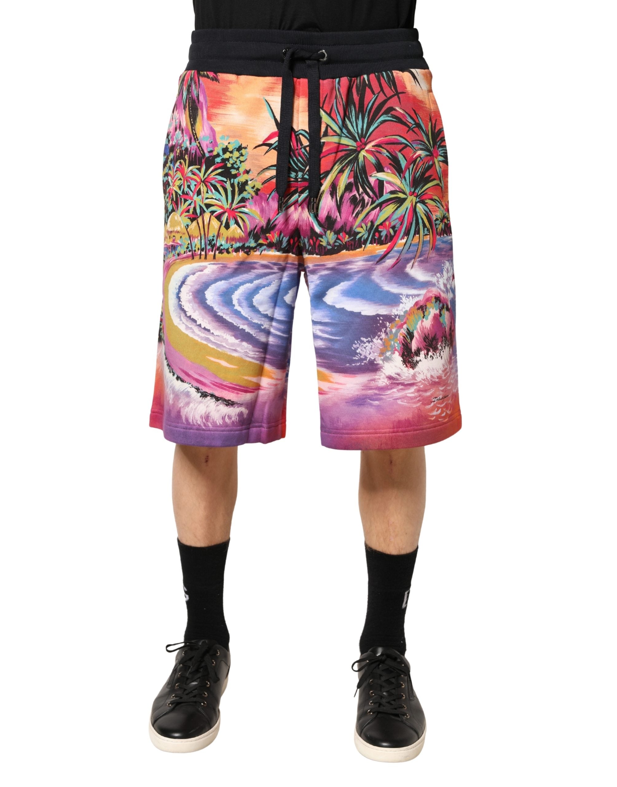 Dolce & Gabbana Multicolor Graphic Print Cotton Bermuda Shorts Dolce & Gabbana