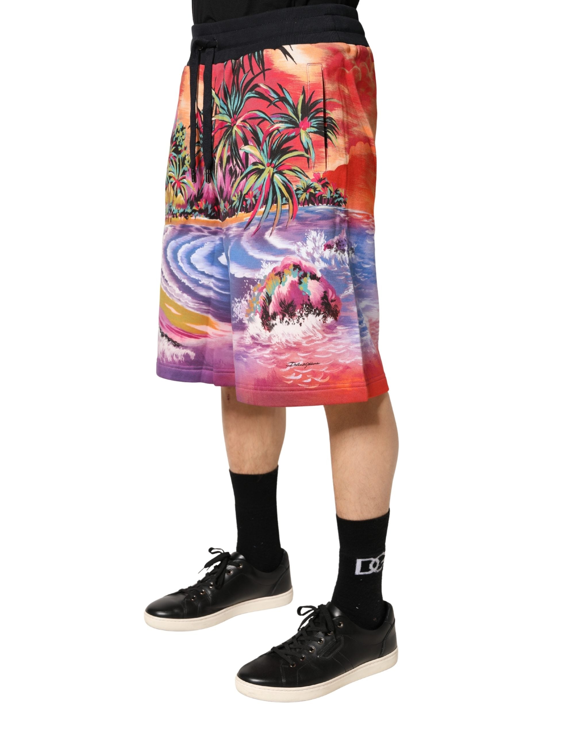 Dolce & Gabbana Multicolor Graphic Print Cotton Bermuda Shorts Dolce & Gabbana