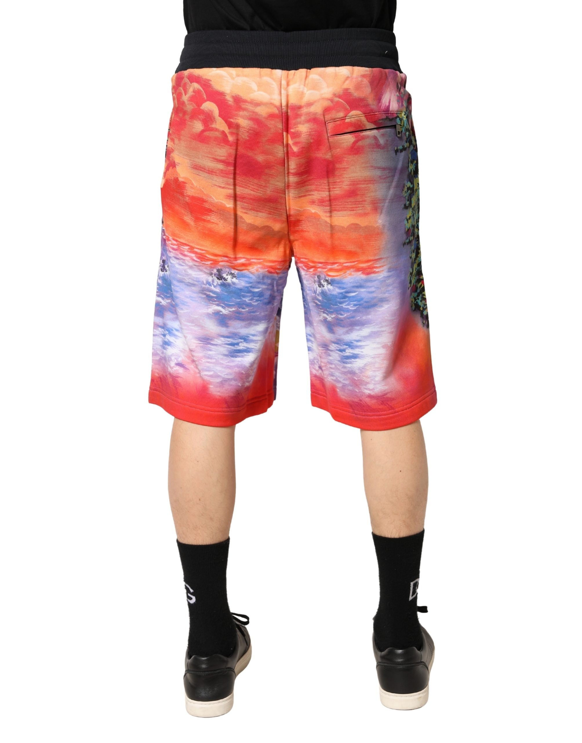 Dolce & Gabbana Multicolor Graphic Print Cotton Bermuda Shorts Dolce & Gabbana